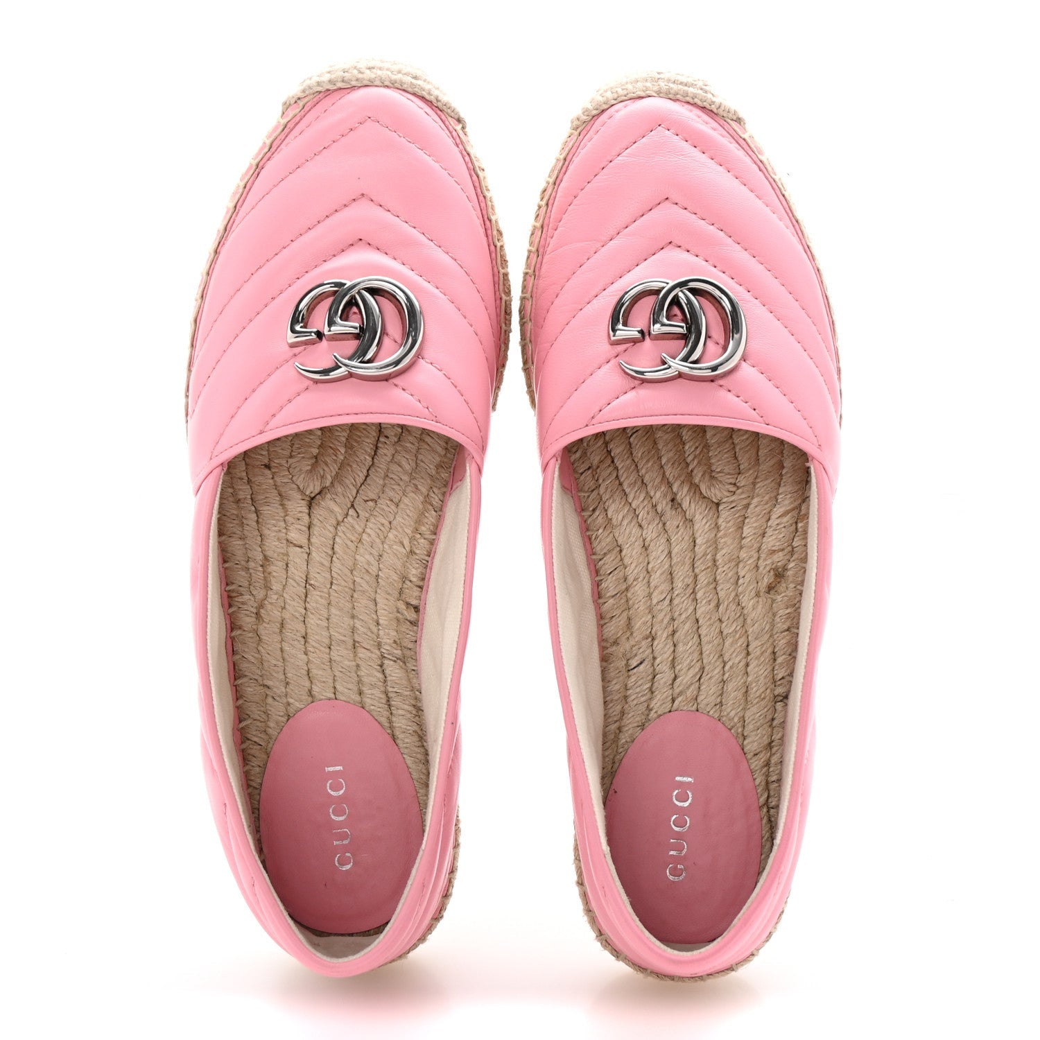 Nappa Matelasse GG Marmont Espadrilles 38.5 Wild Rose