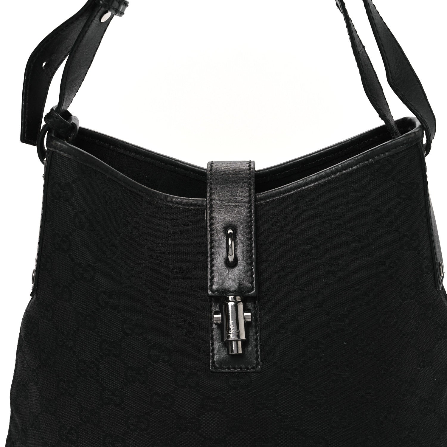 Monogram Piston Shoulder Bag Black