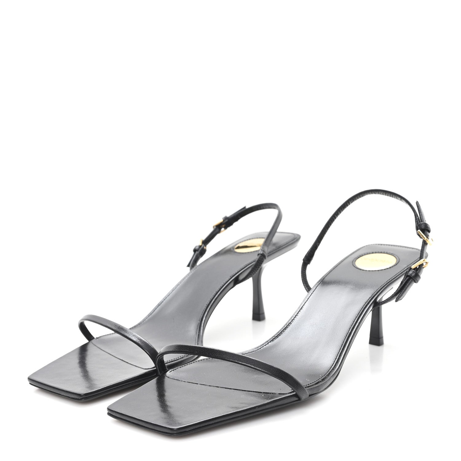 Satin Slingback Jaspe 55 Sandals  41 Black