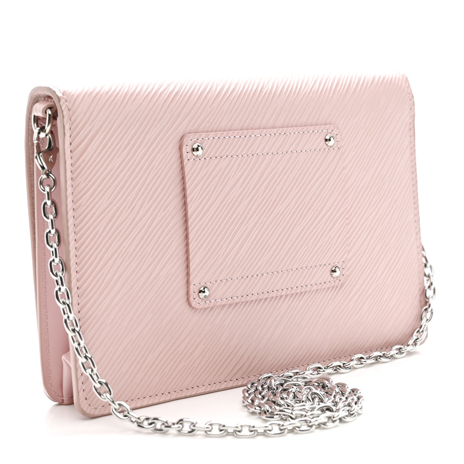 Epi Twist Belt Chain Wallet Rose Ballerine