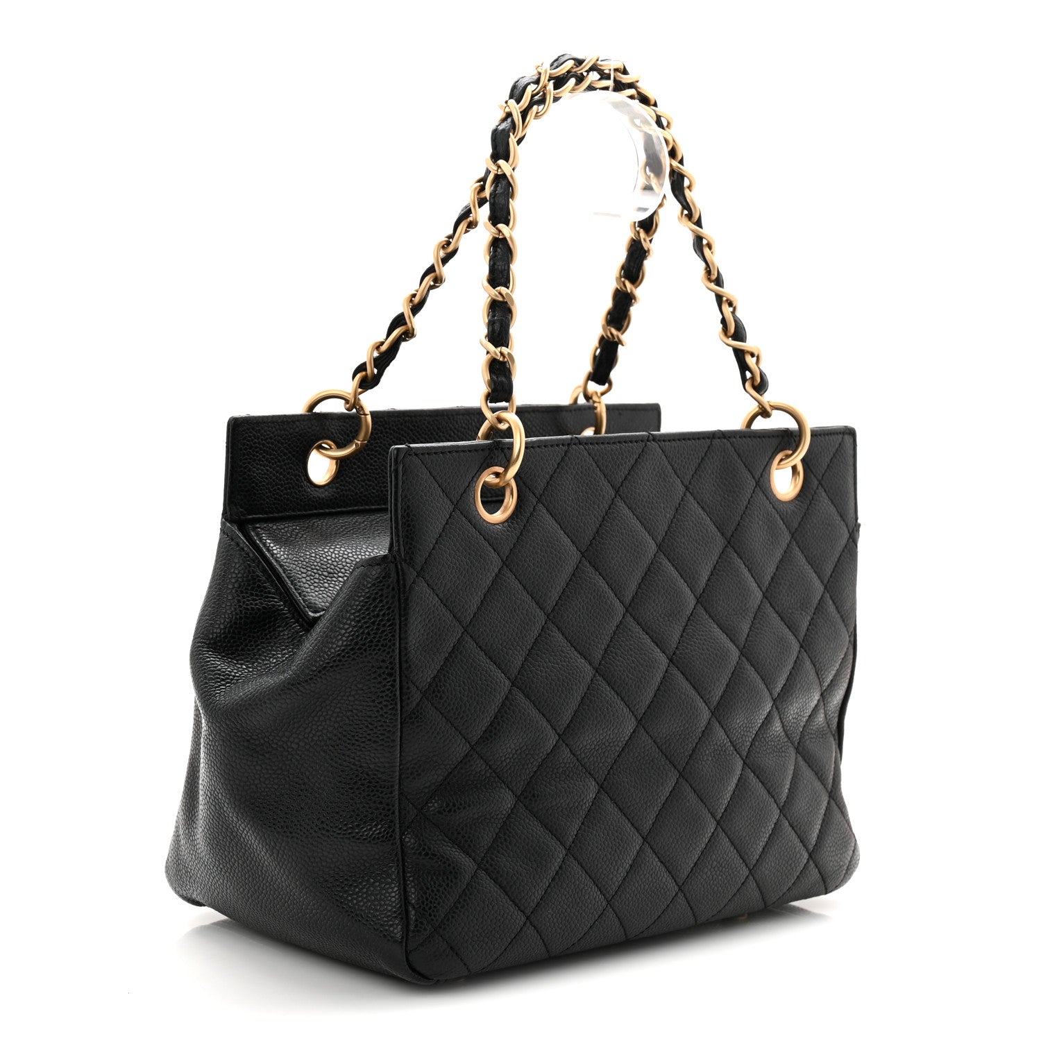 Caviar Quilted Petit Timeless Tote PTT Black