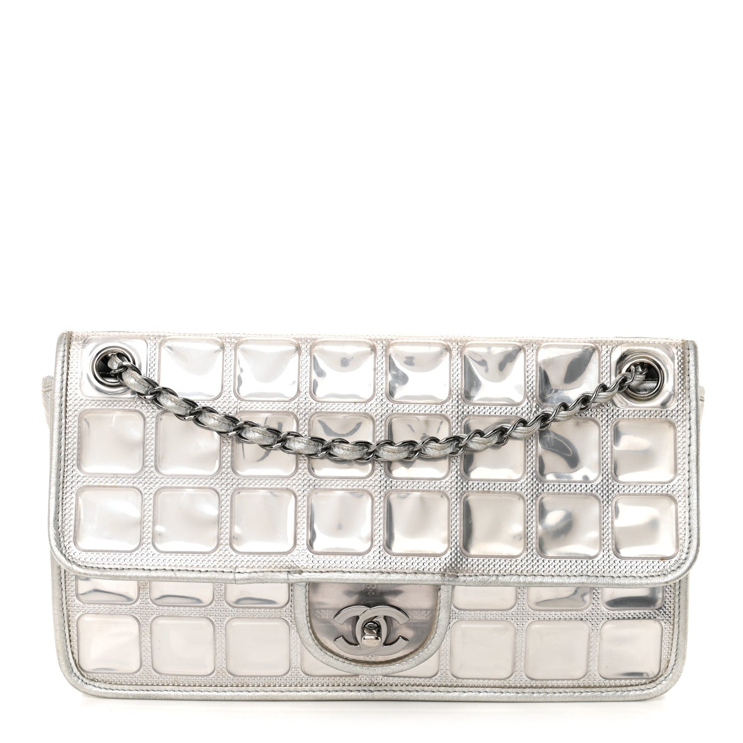 Vinyl Large Ice Cube Flap Silver