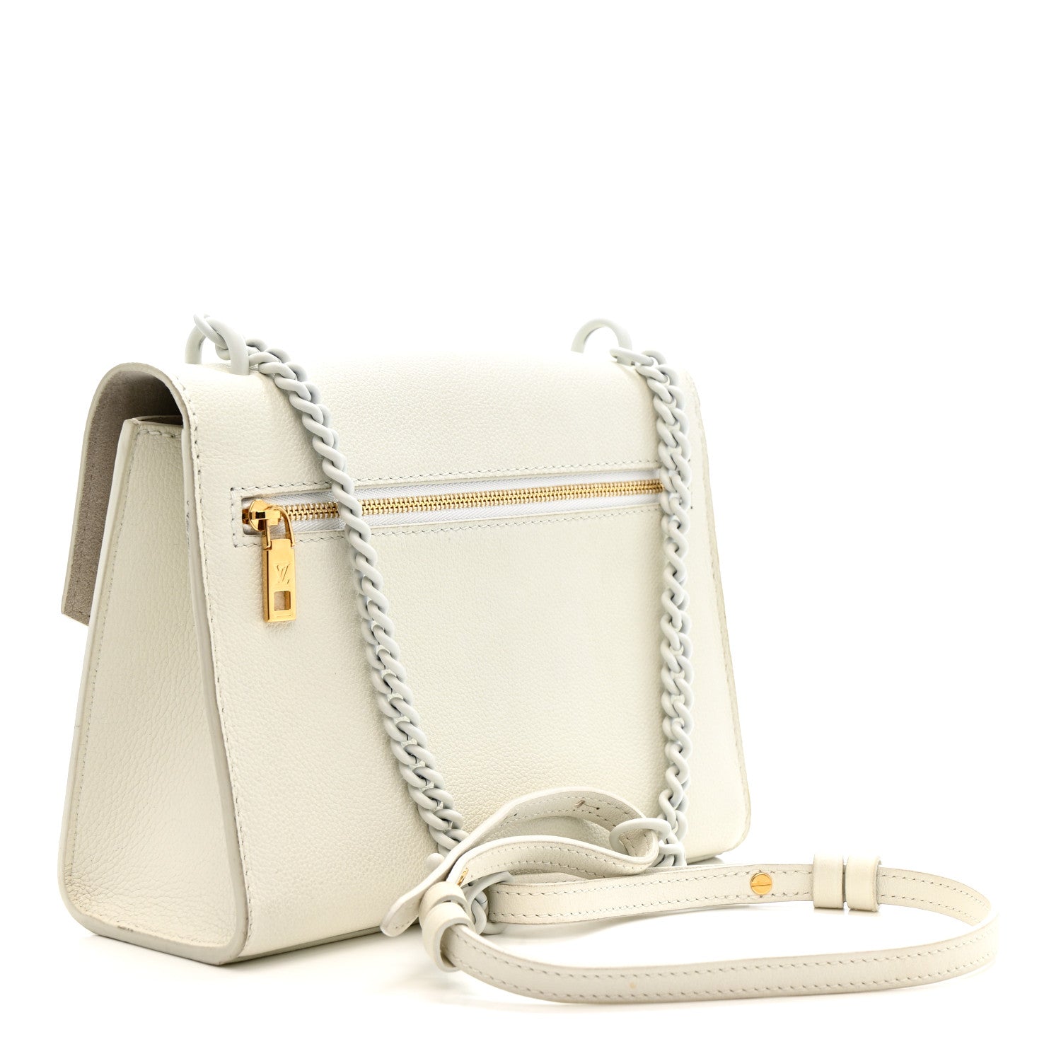 Soft Calfskin Mylockme Chain Bag BB White
