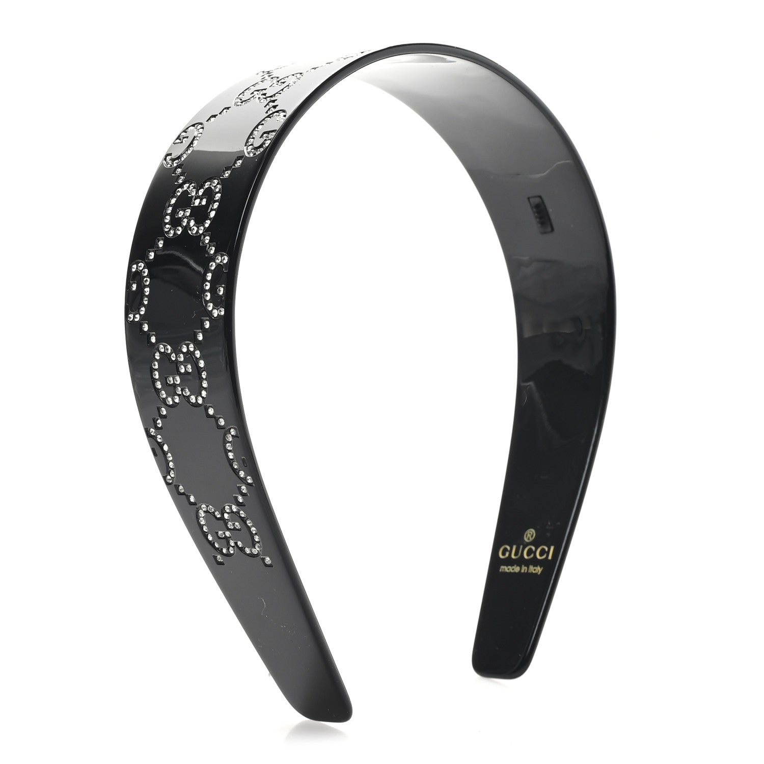 Resin Crystal Interlocking G Headband Black