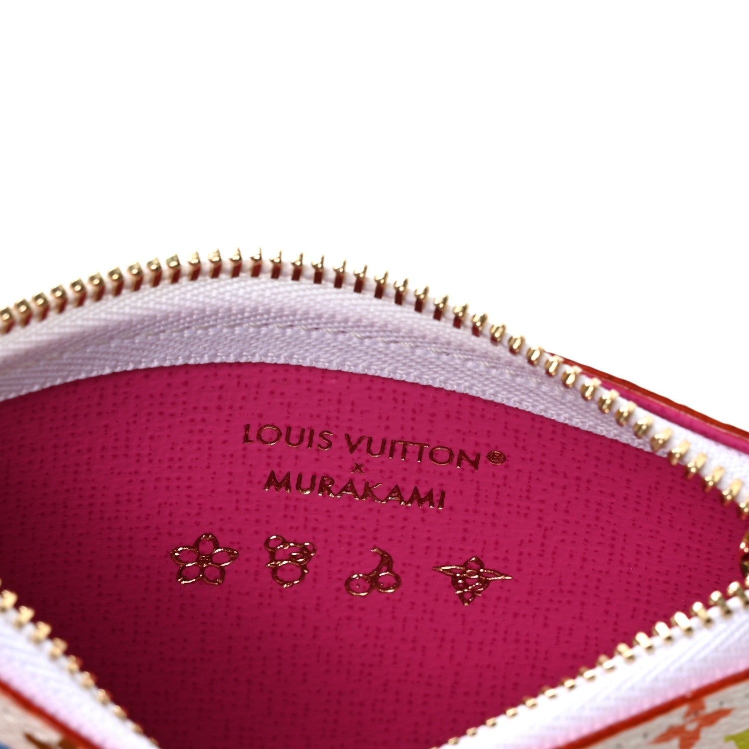 LV X TM Monogram Multicolor Key Pouch White