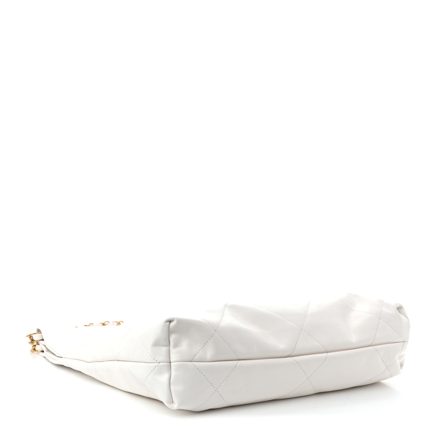 Shiny Calfskin Quilted Small Chanel  White
