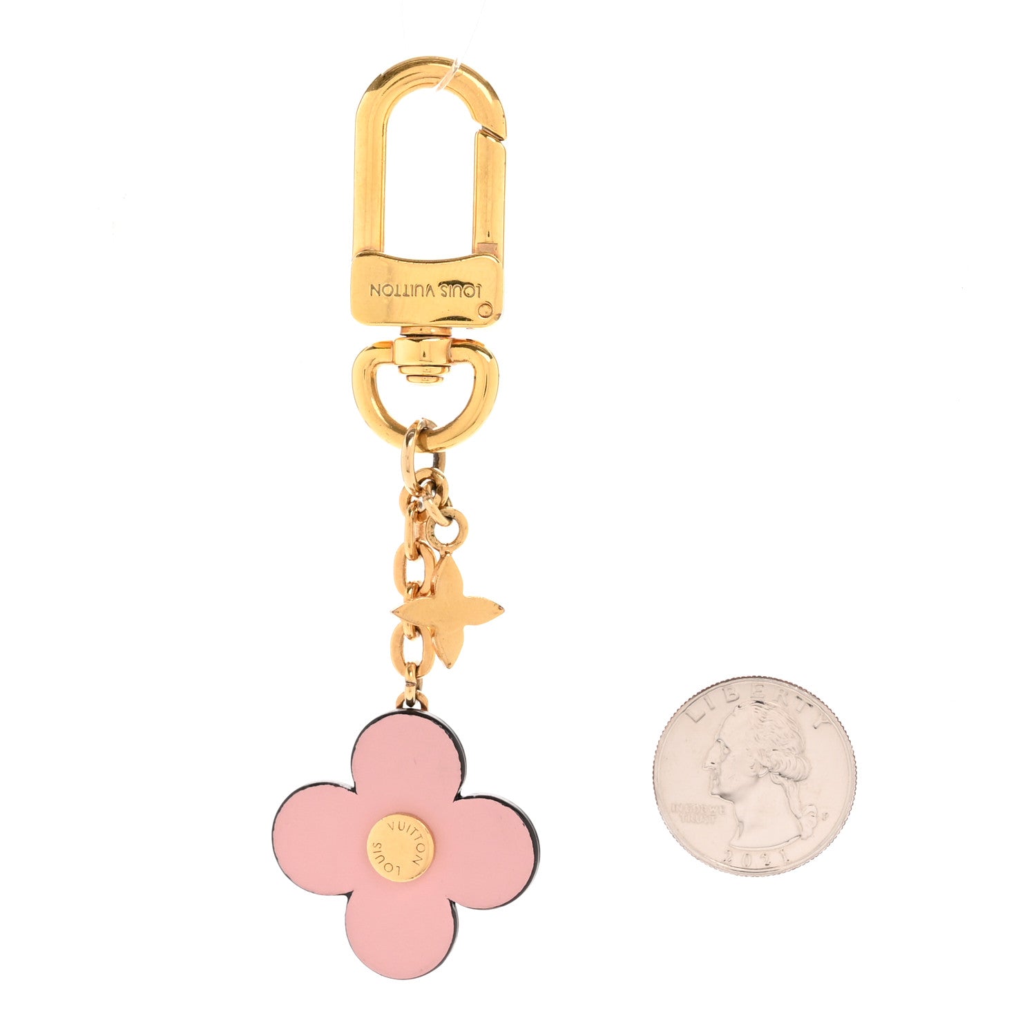 Monogram Blooming Flowers BB Bag Charm Key Holder Pink