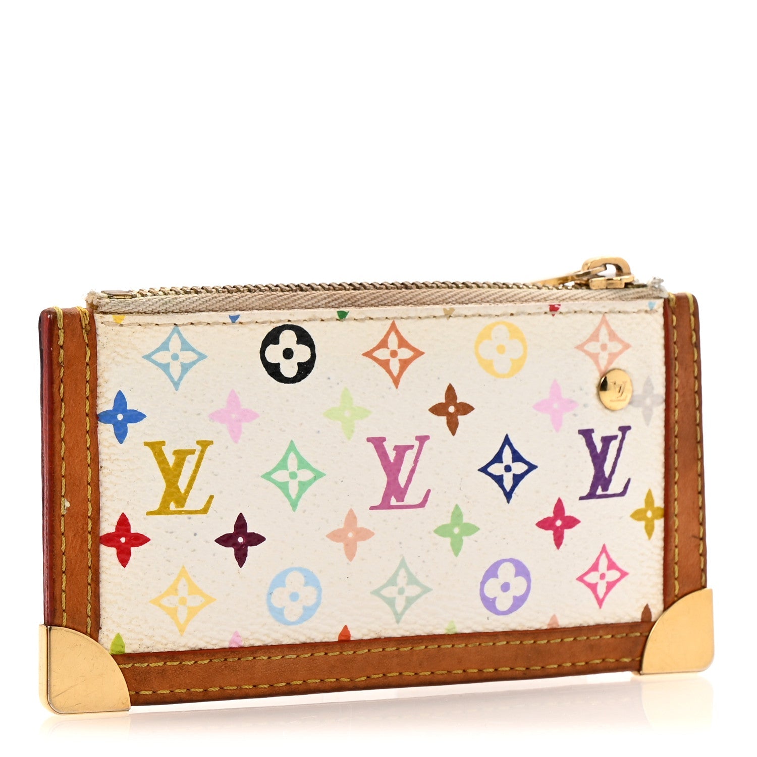 Monogram Multicolor Key Pouch White