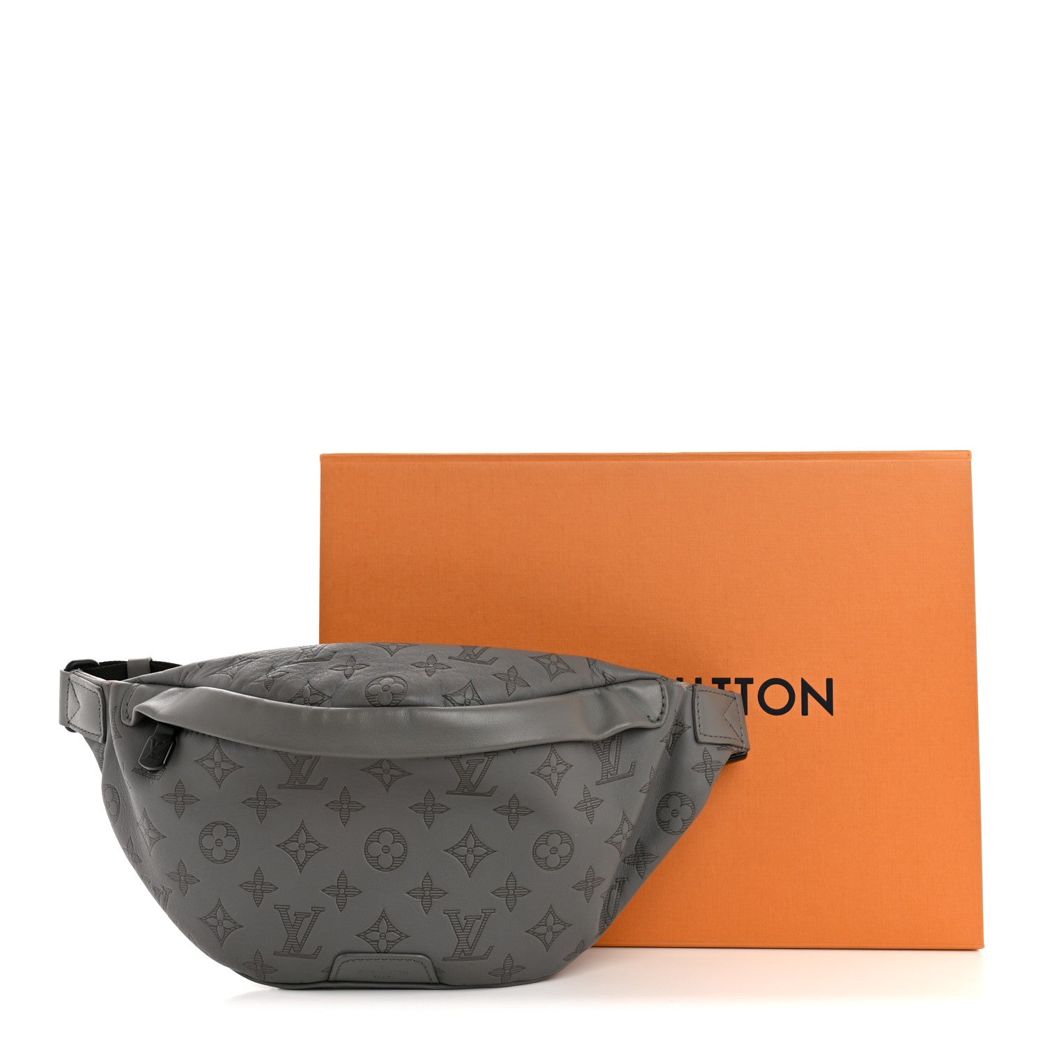 Calfskin Monogram Shadow Discovery Bumbag PM Gray