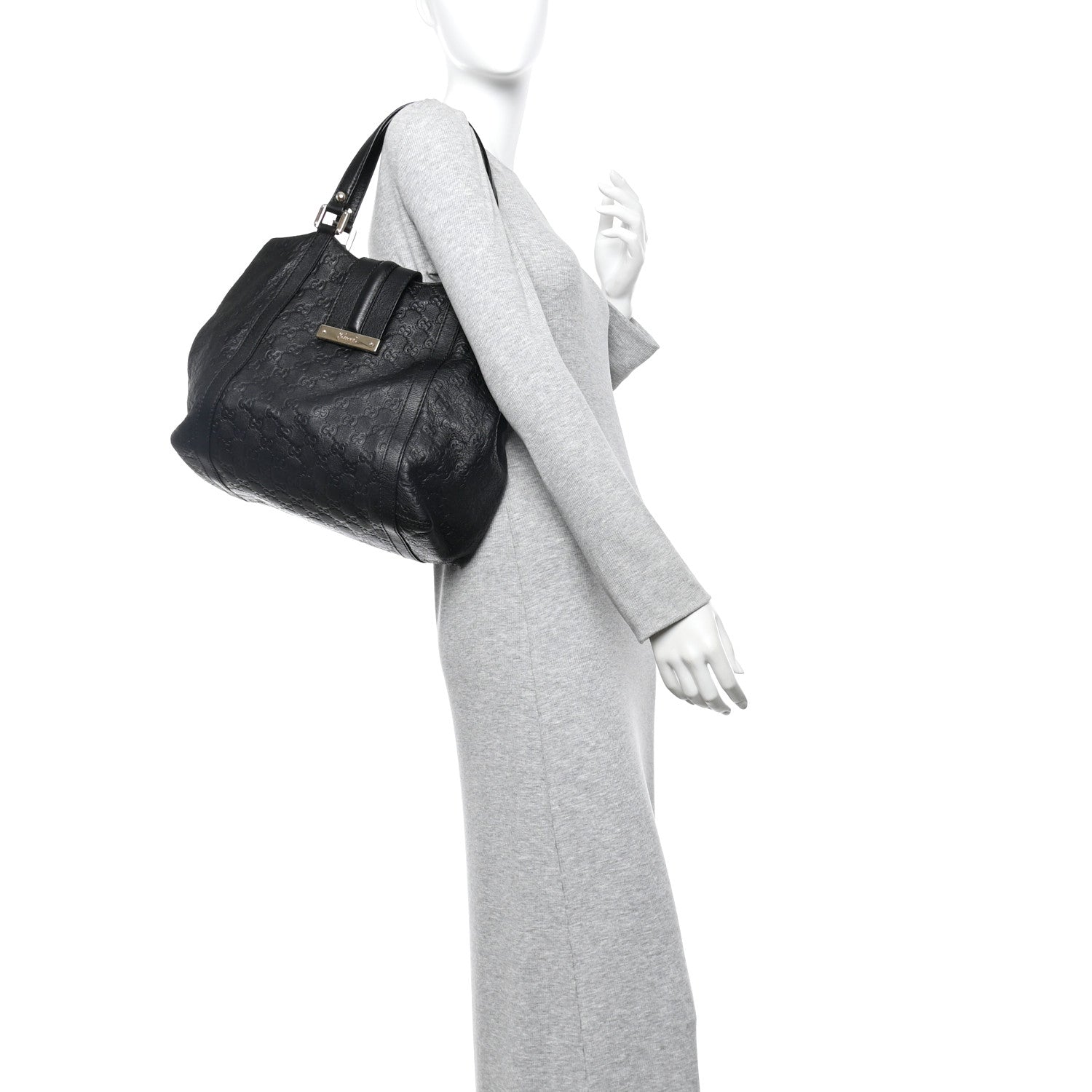 Guccissima Medium New Ladies Tote Black