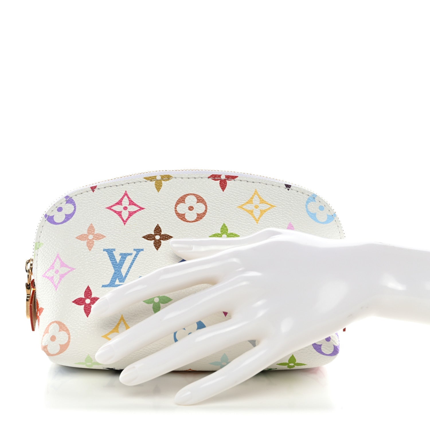 LV X TM Monogram Multicolor Cosmetic Pouch PM White