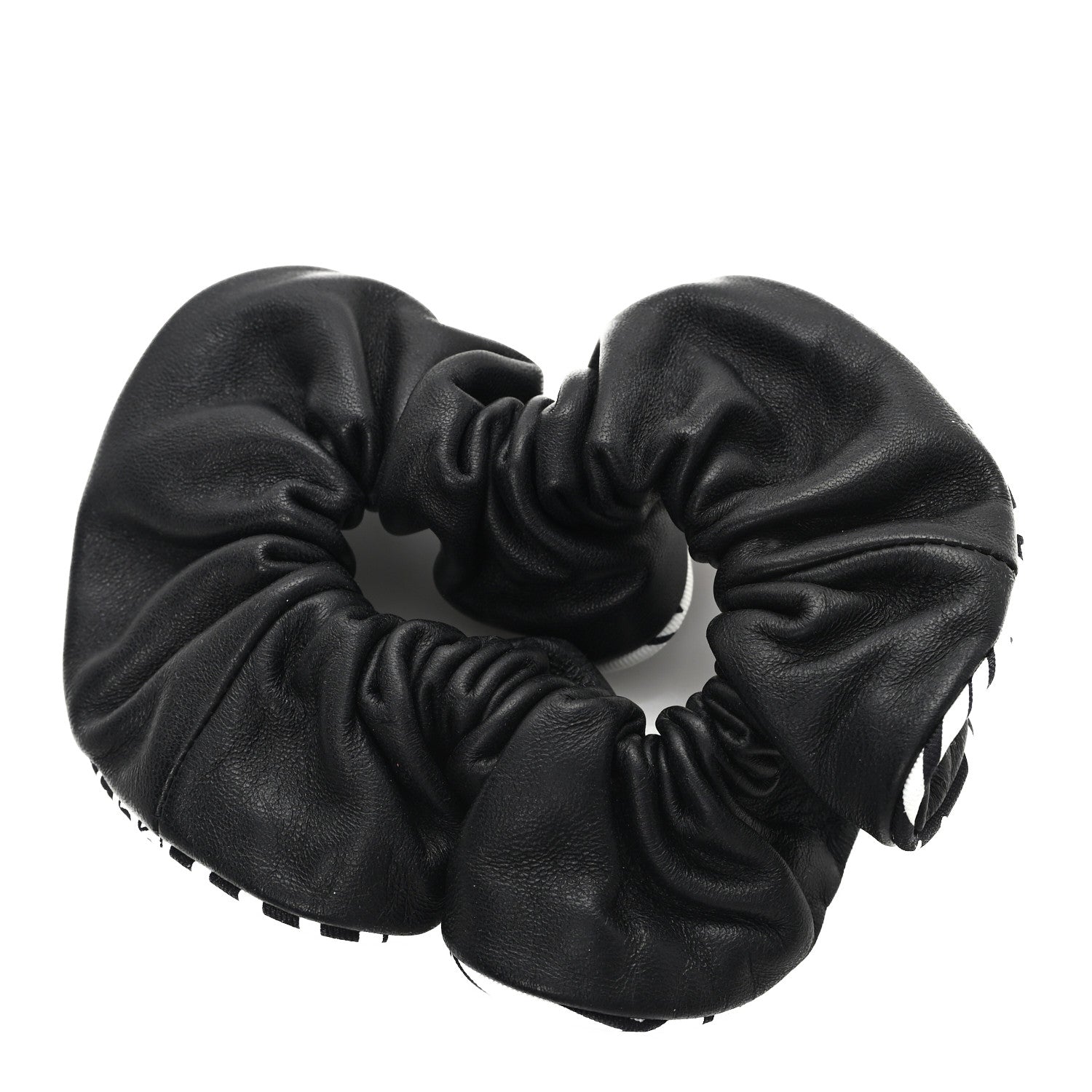 Nappa Silk Twill Sangles en Zigzag Bandana Claudia Scrunchie Black