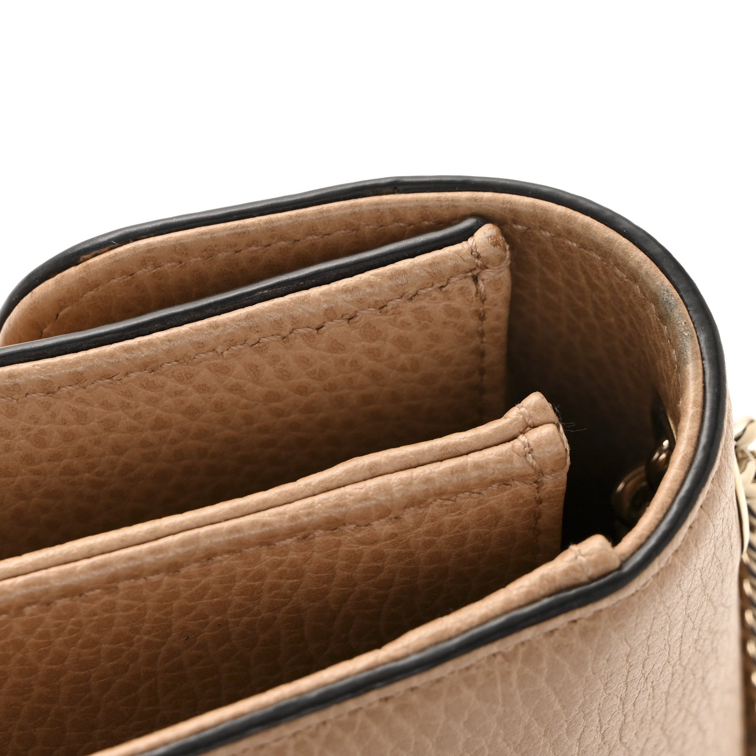 Dollar Calfskin Small Interlocking G Shoulder Bag Camelia