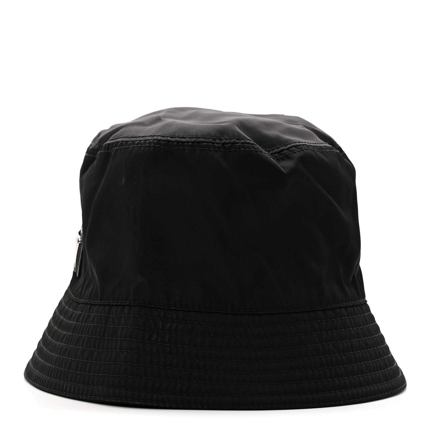 Re-Nylon Metal Triangle Logo Womens Bucket Hat M Black