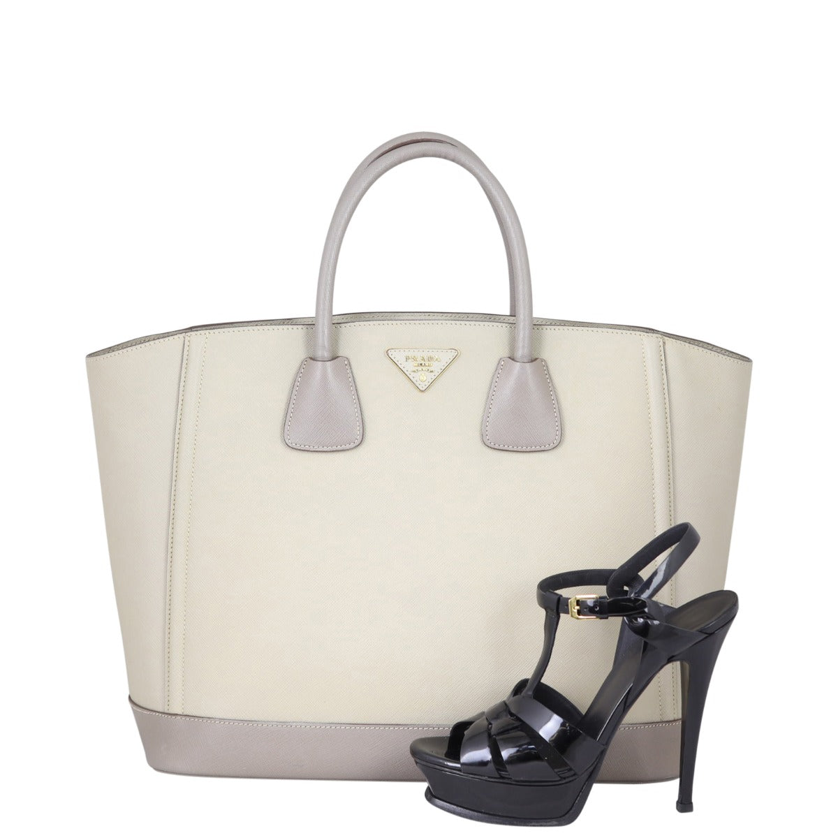 Prada Saffiano Bi-Colour Shopping Tote