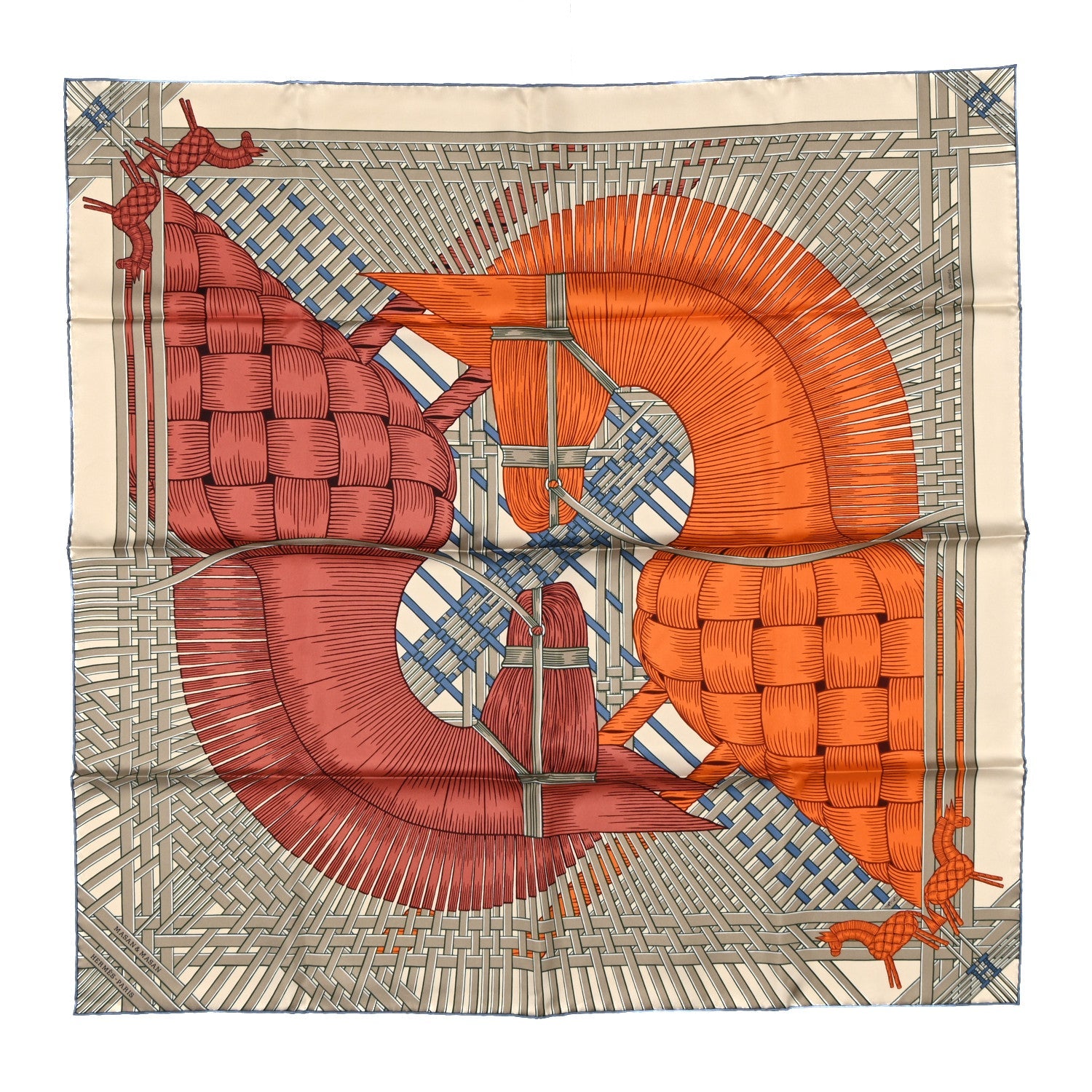 Silk Masan & Masan Scarf 90 Grege Potiron Bois De Rose