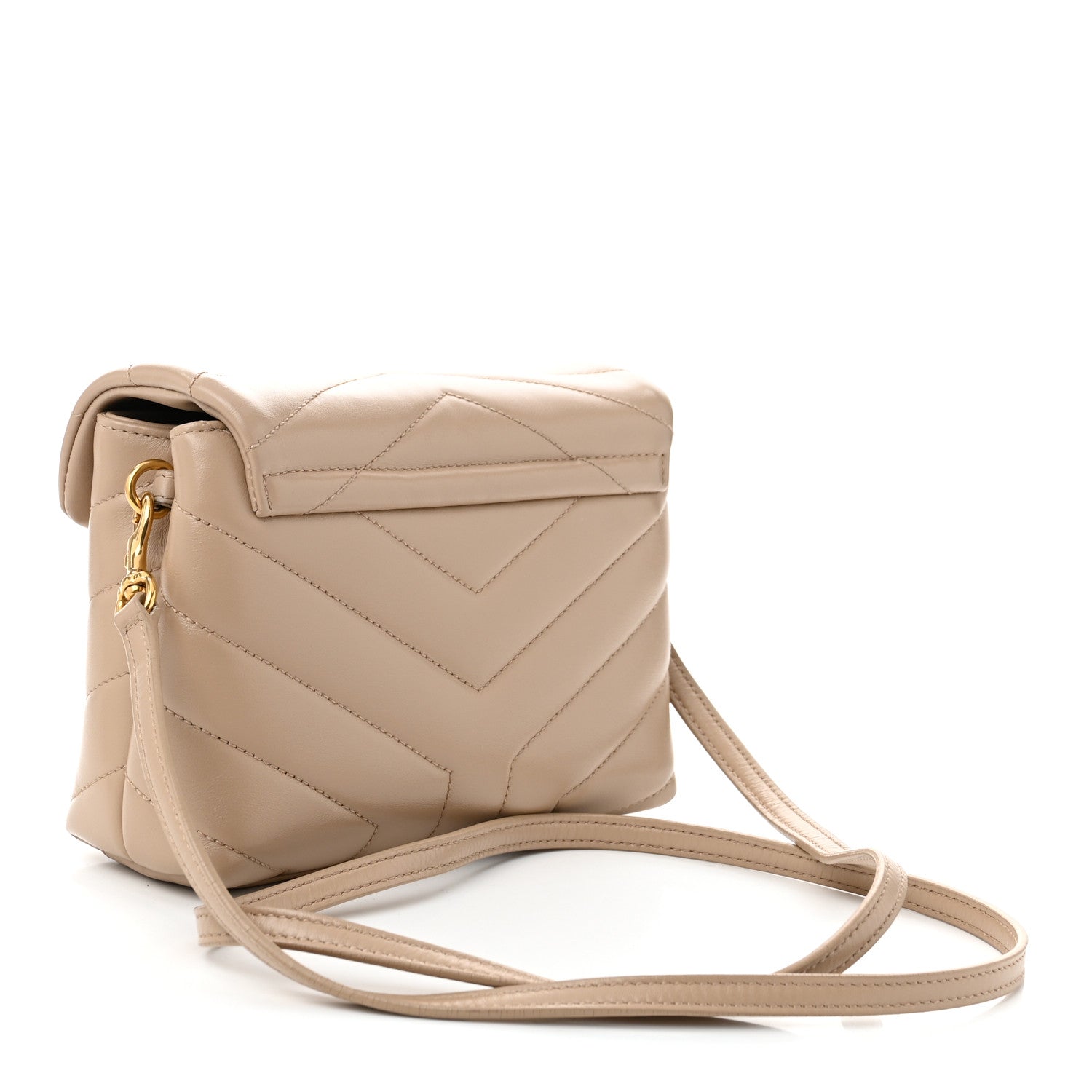 Calfskin Y Quilted Monogram Toy Loulou Crossbody Bag Dark Beige