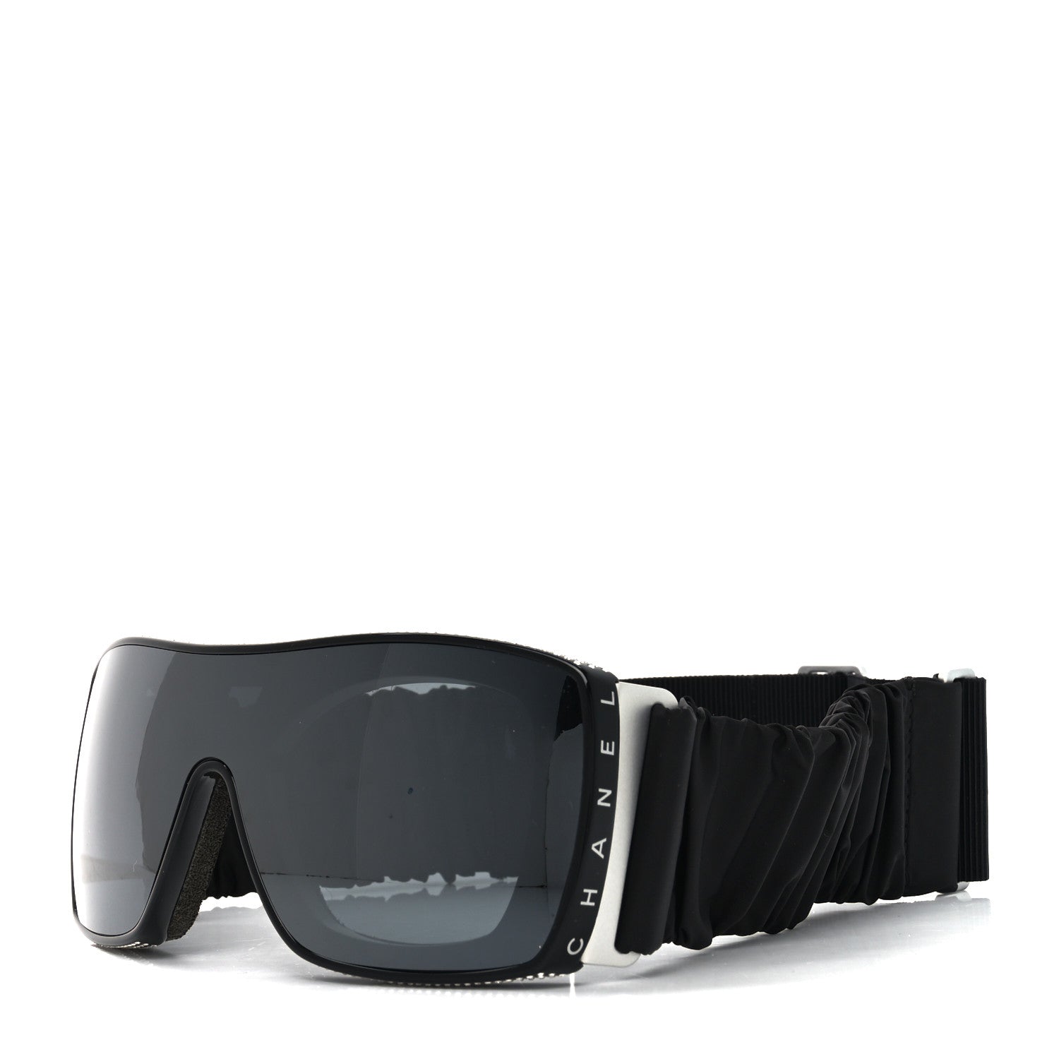 Crystal Acetate Technical Satin Shield Sunglasses Black
