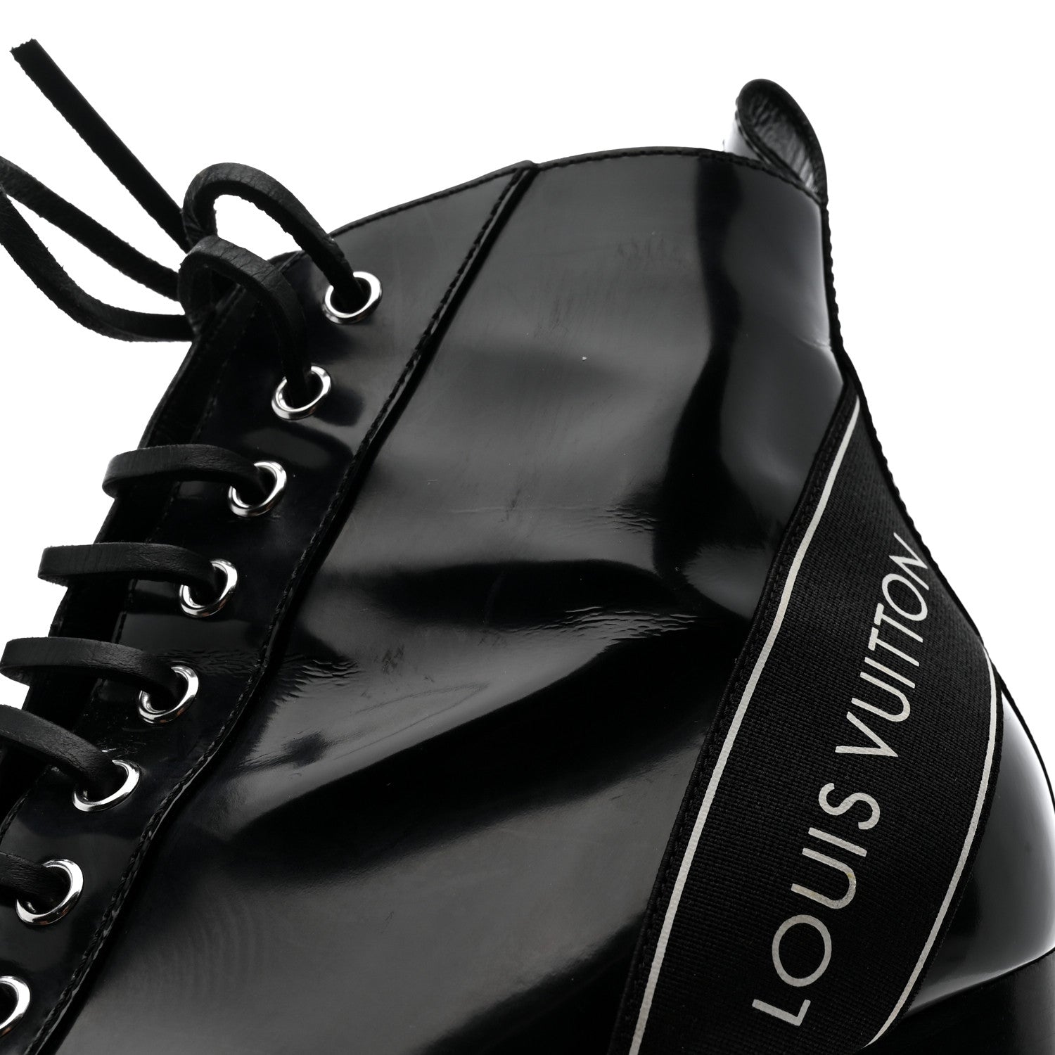 Glazed Calfskin Star Trail Ankle Boots 40 Black