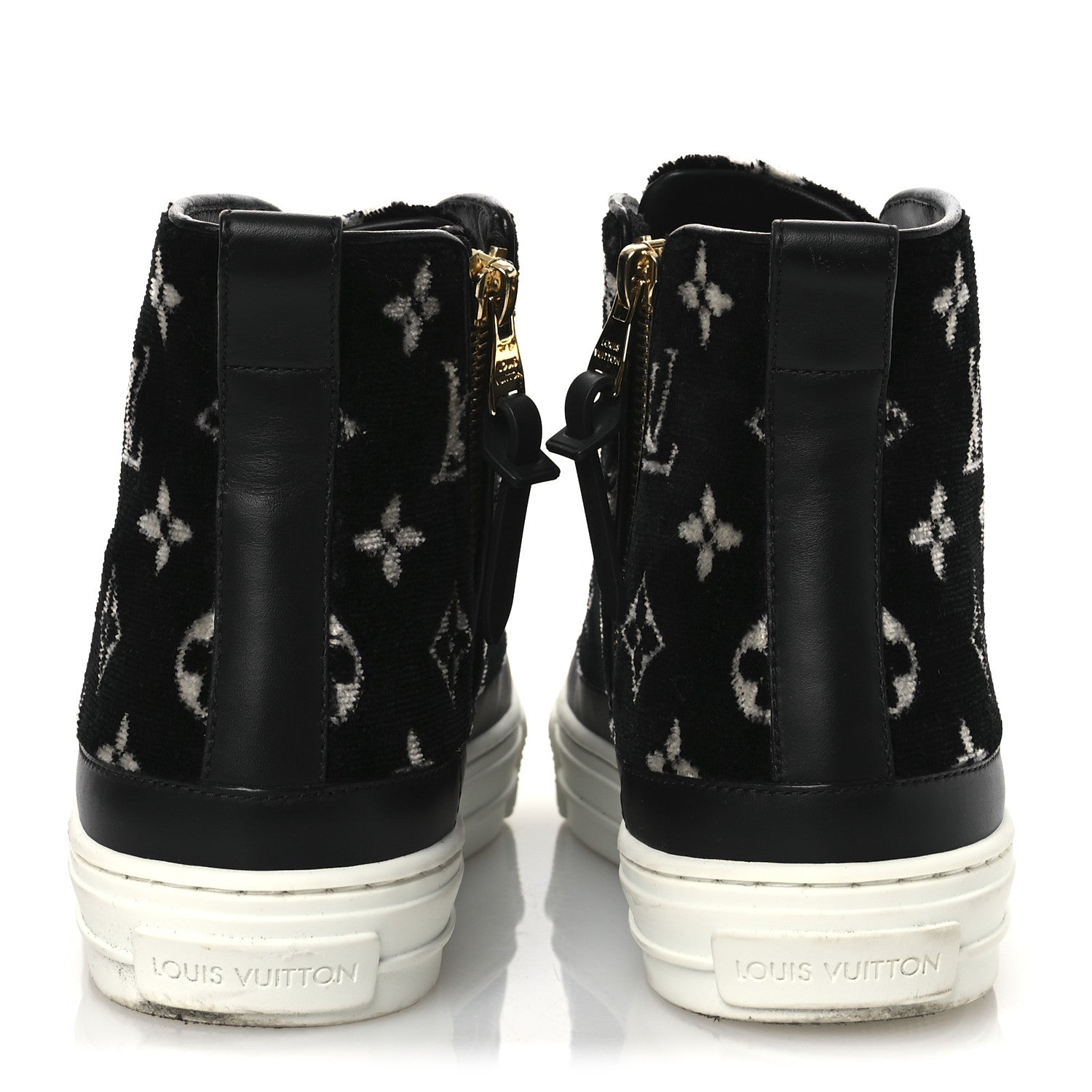 Velvet Monogram Stellar Sneakers 38.5 Black White