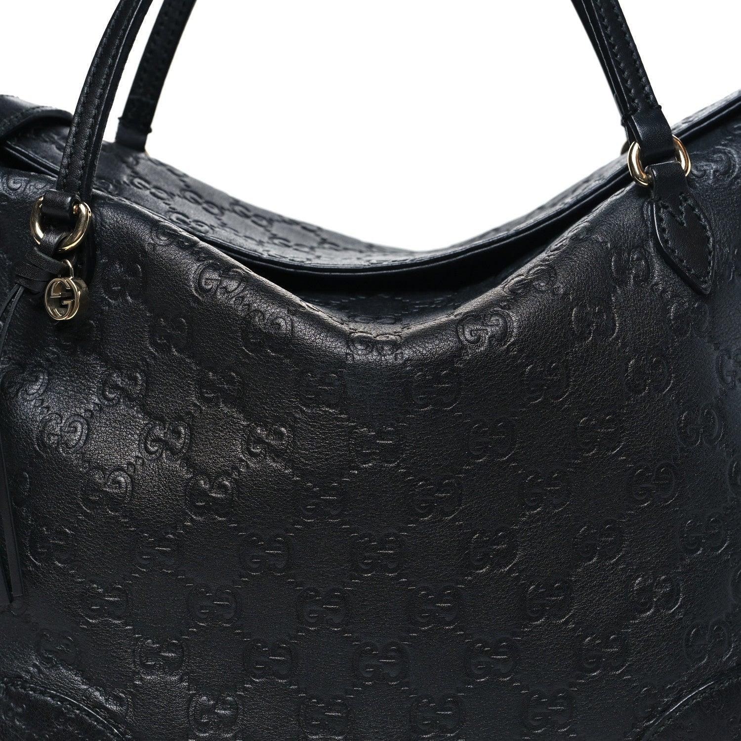 Guccissima Medium Bree Foldover Tote Black
