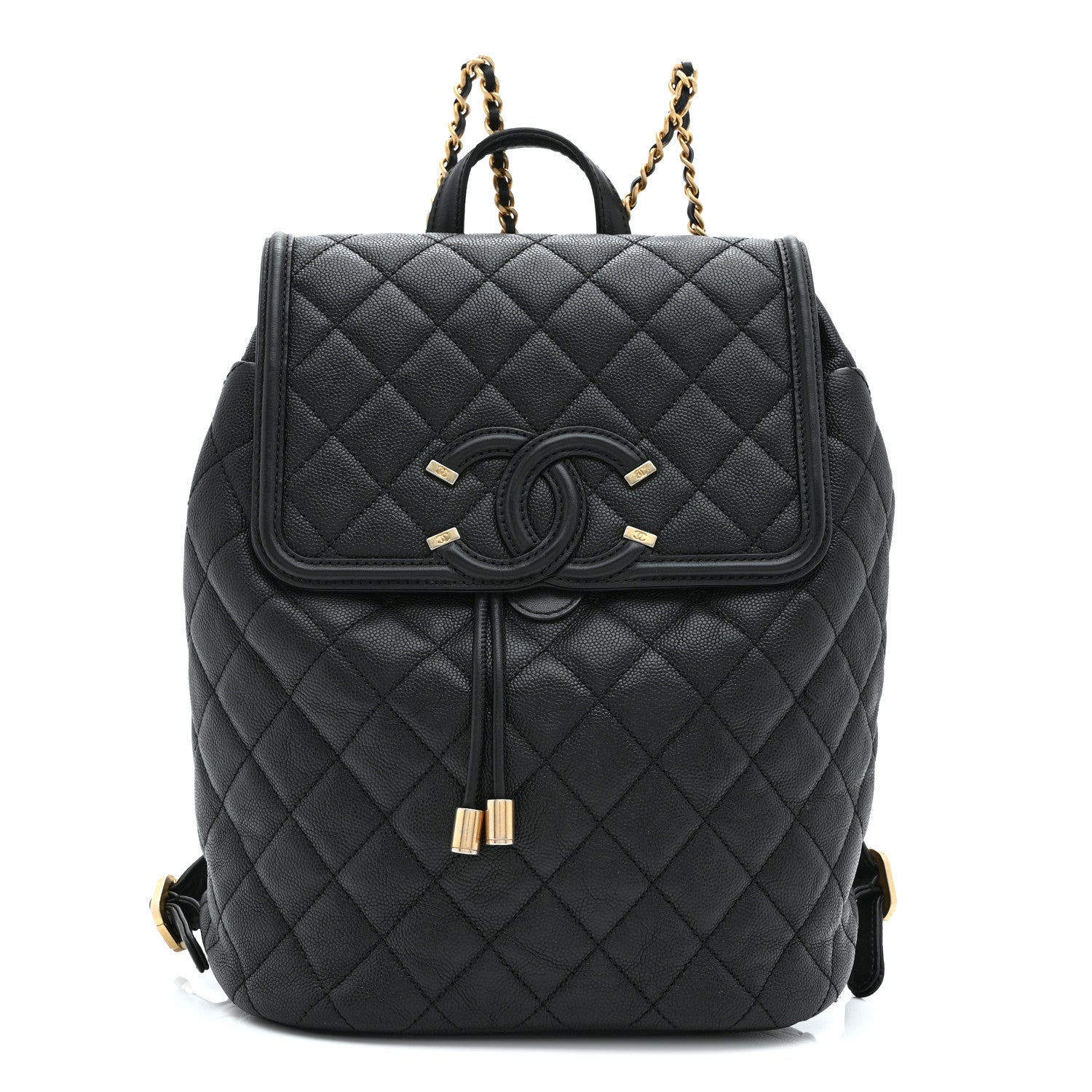 Caviar Quilted Small Filigree Backpack Black