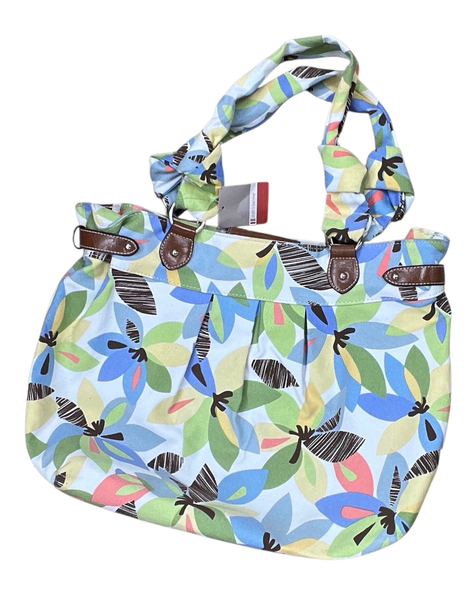 Handbag By Croft And Barrow In White & Yellow, Size:Large