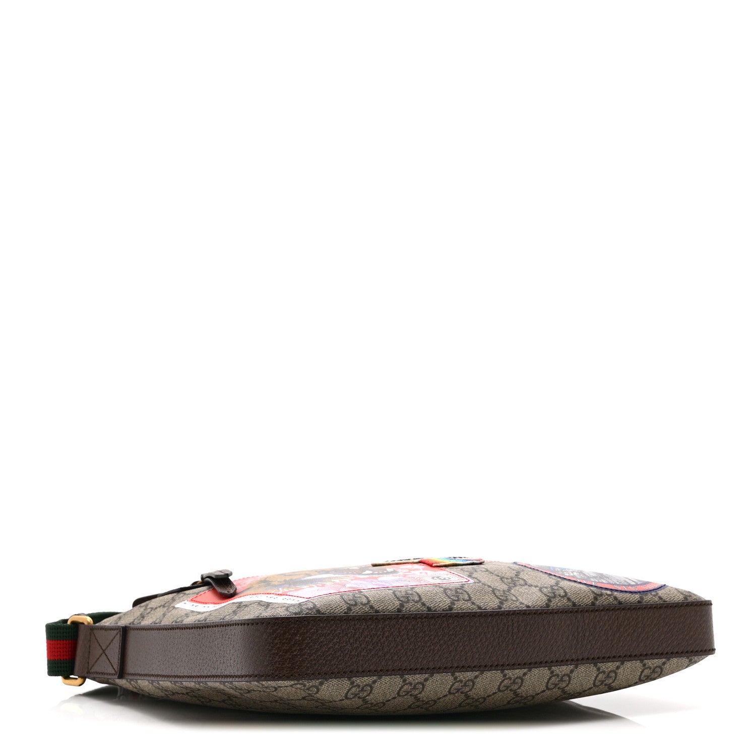 Soft GG Supreme Monogram Courrier Web Medium Flat Messenger Bag Beige New Acero Multicolor