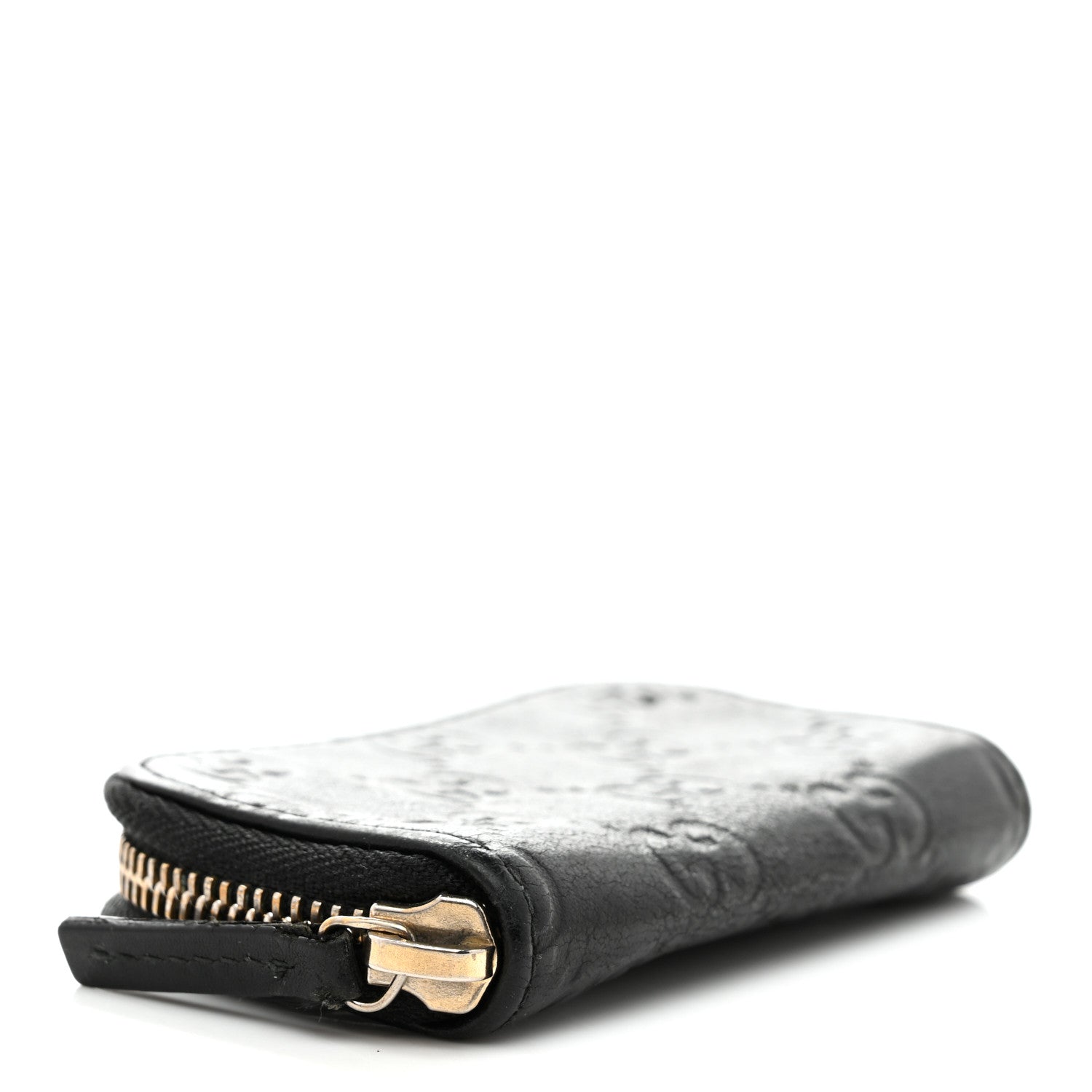 Guccissima Zip Around Coin Purse Wallet Black