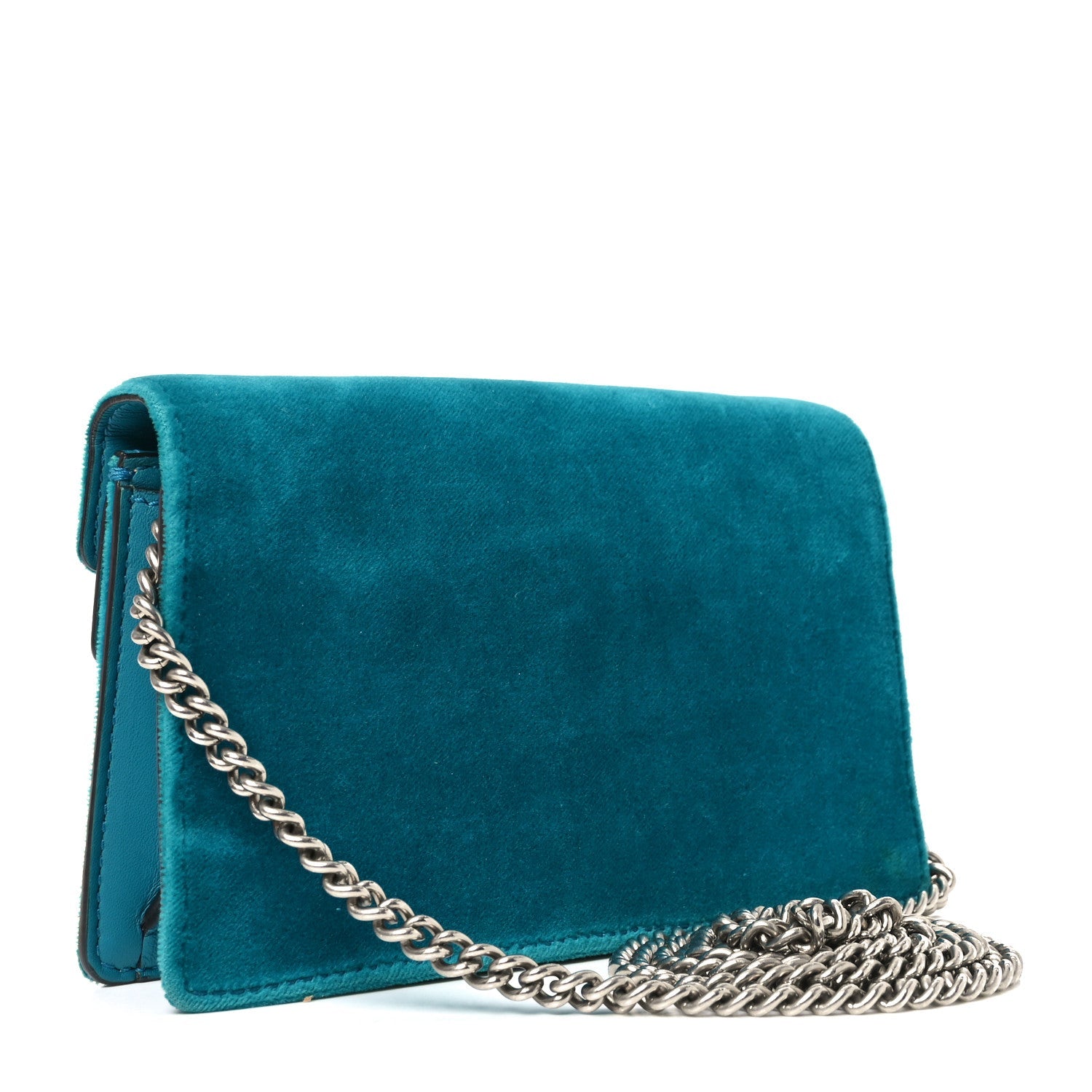 Velvet Super Mini Dionysus Shoulder Bag Pavone Cyan