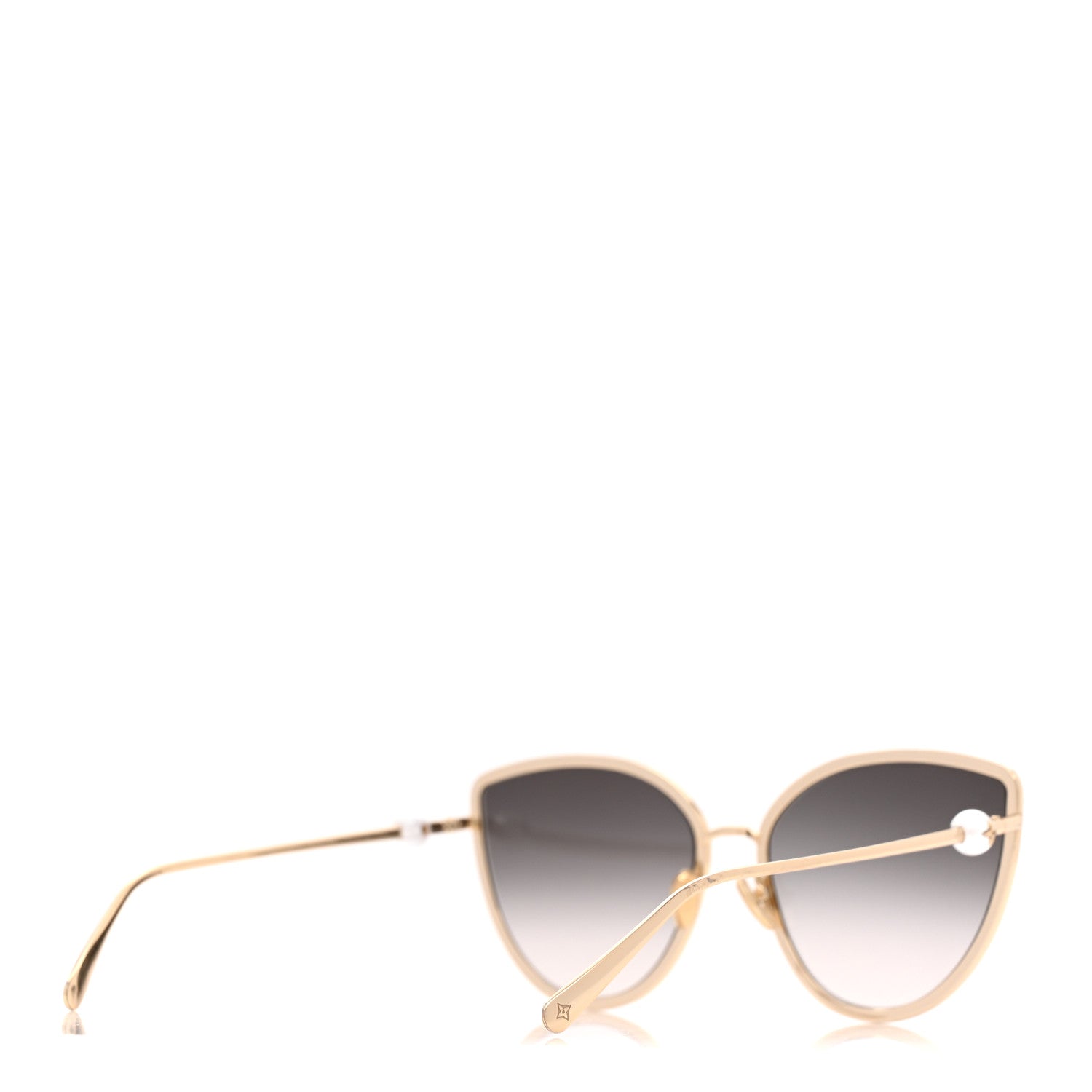 Pearl LV Cat Eye Sunglasses Z1995U Gold