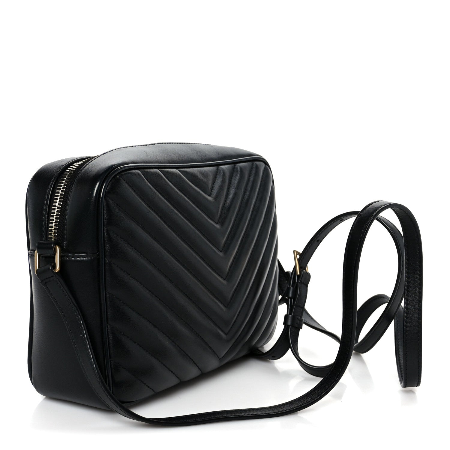 Calfskin Matelasse Monogram Lou Camera Bag Black
