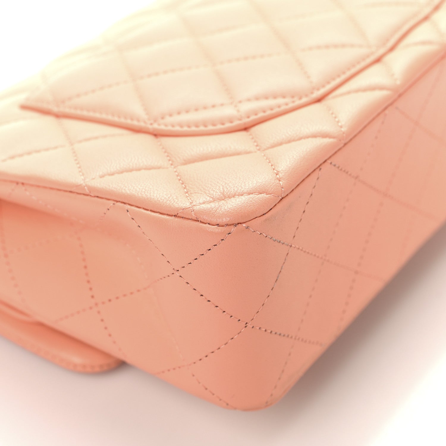 Lambskin Quilted Small Double Flap Light Orange