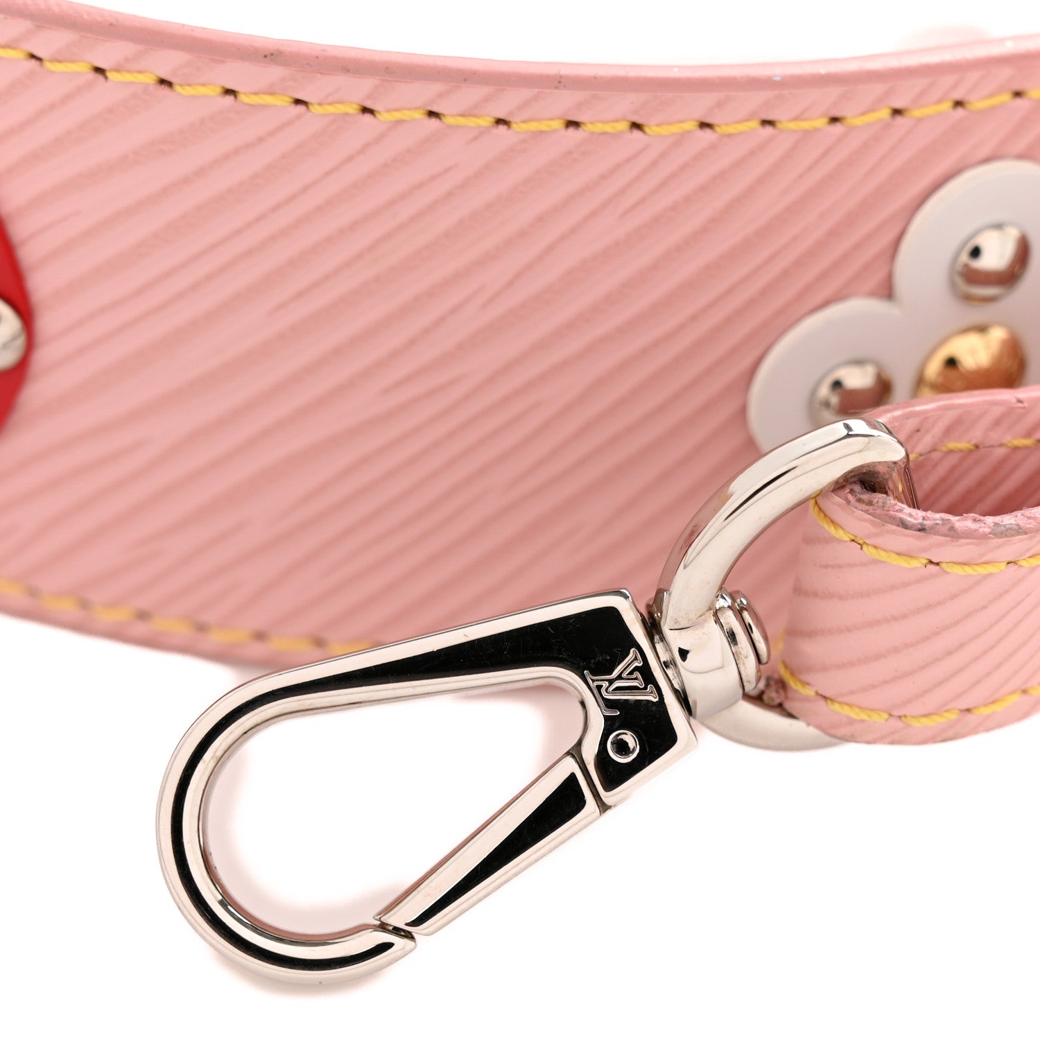 Epi Mechanical Flowers Bandouliere Shoulder Strap Rose Ballerine
