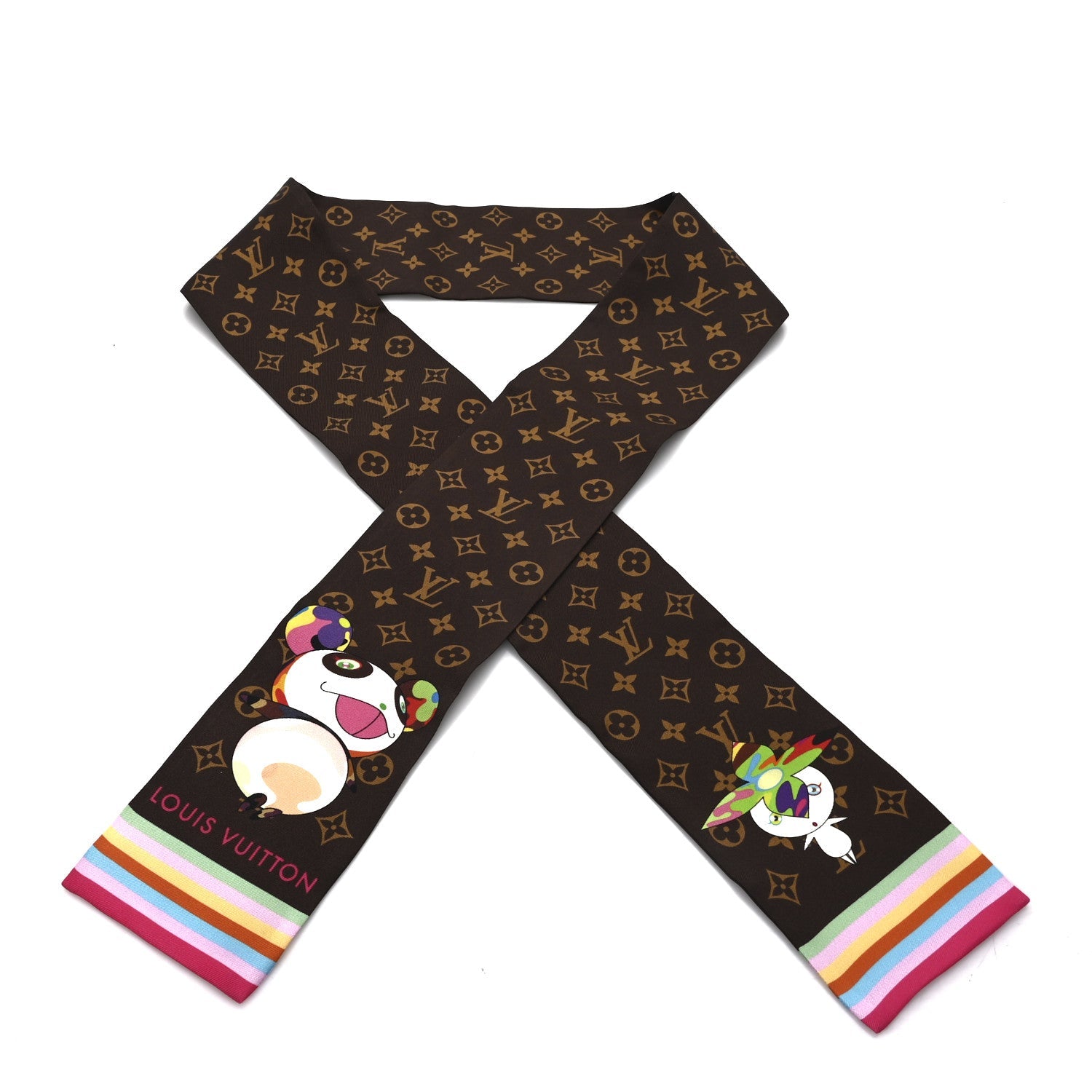 LV X TM Silk Monogram Superflat Character Bandeau Brown