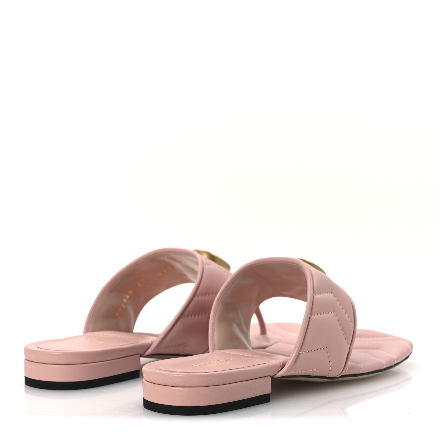 Nappa Charlotte Double G Marmont Thong Sandals 37 Perfect Pink