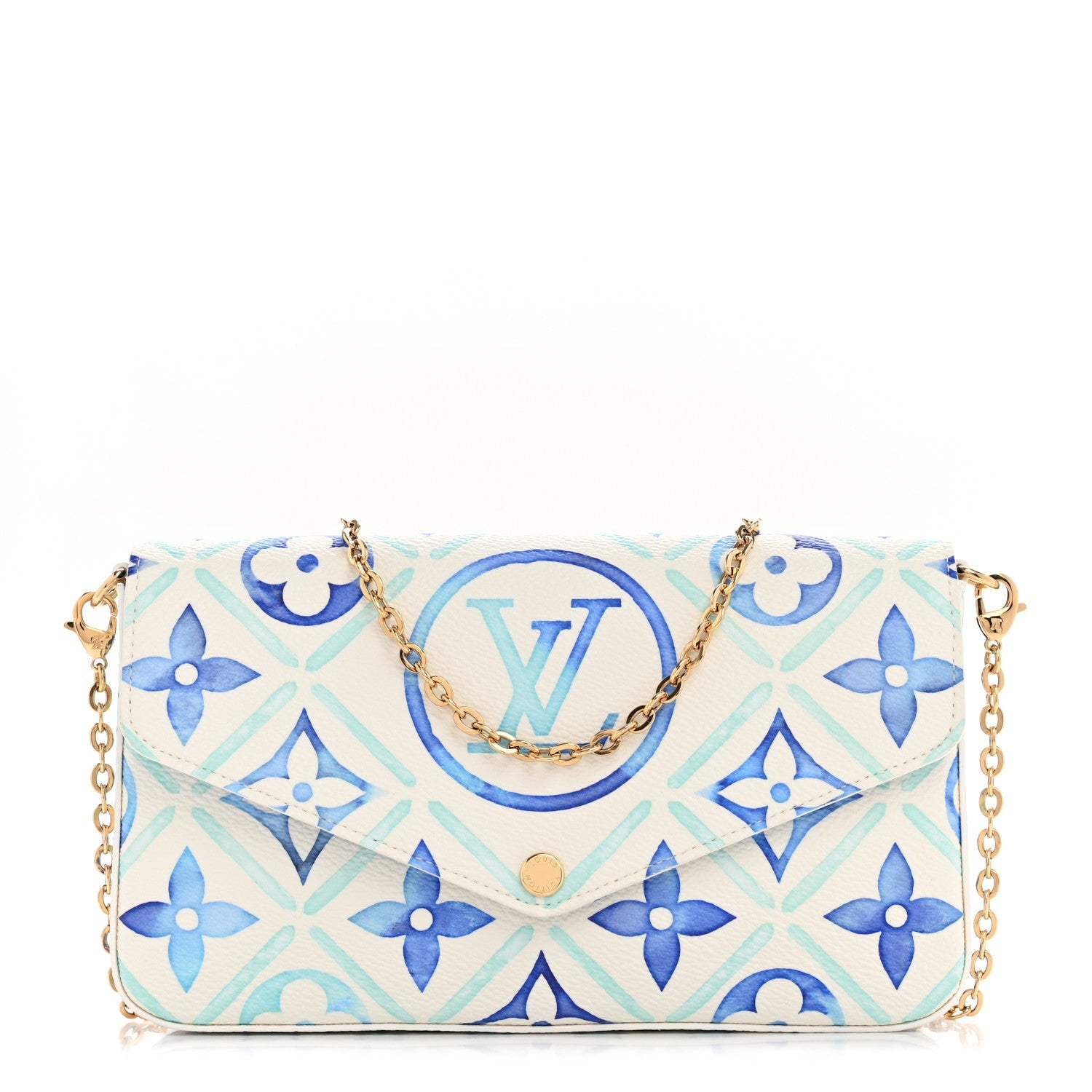 Monogram Giant By The Pool 2.0 Felicie Pochette Chain Wallet Lagoon Blue