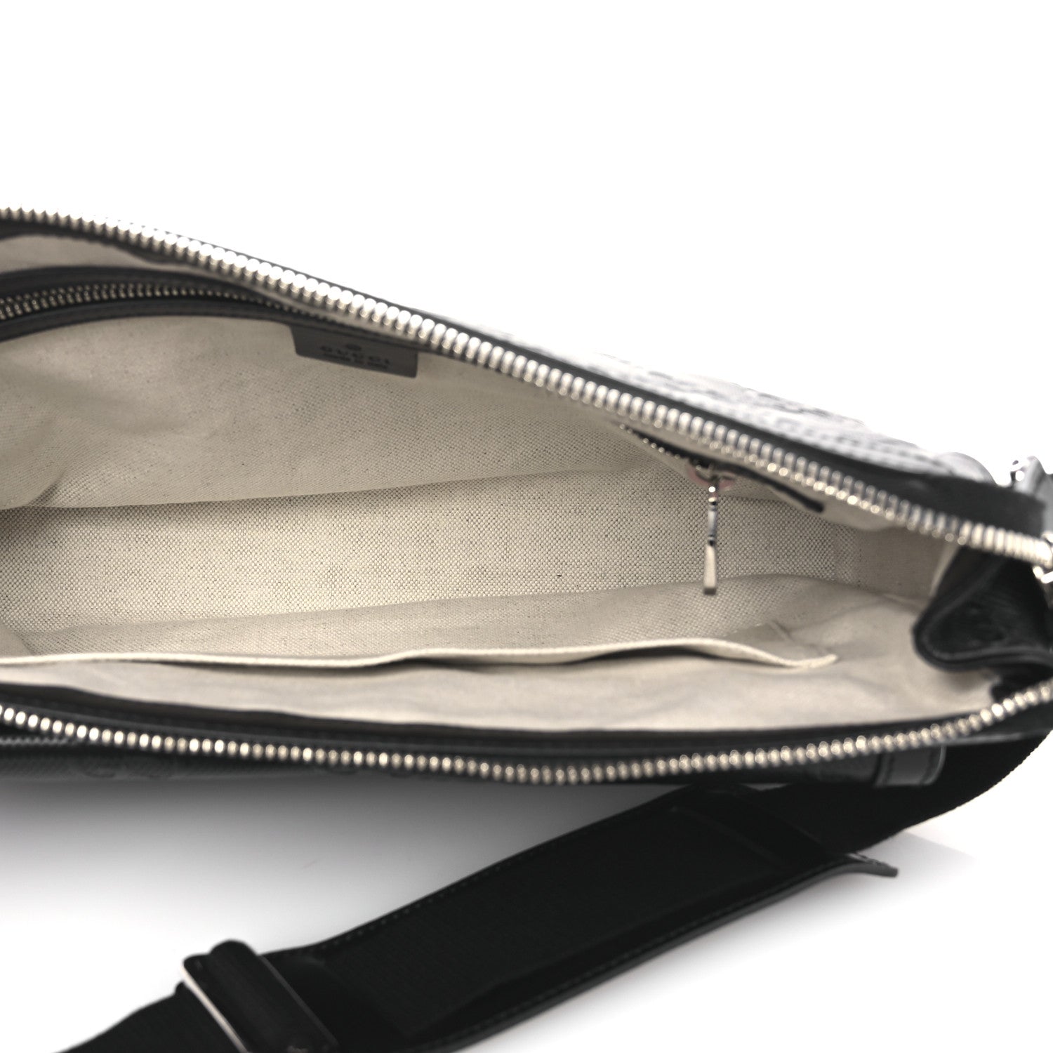 Calfskin GG Tennis Embossed Shoulder Bag Black