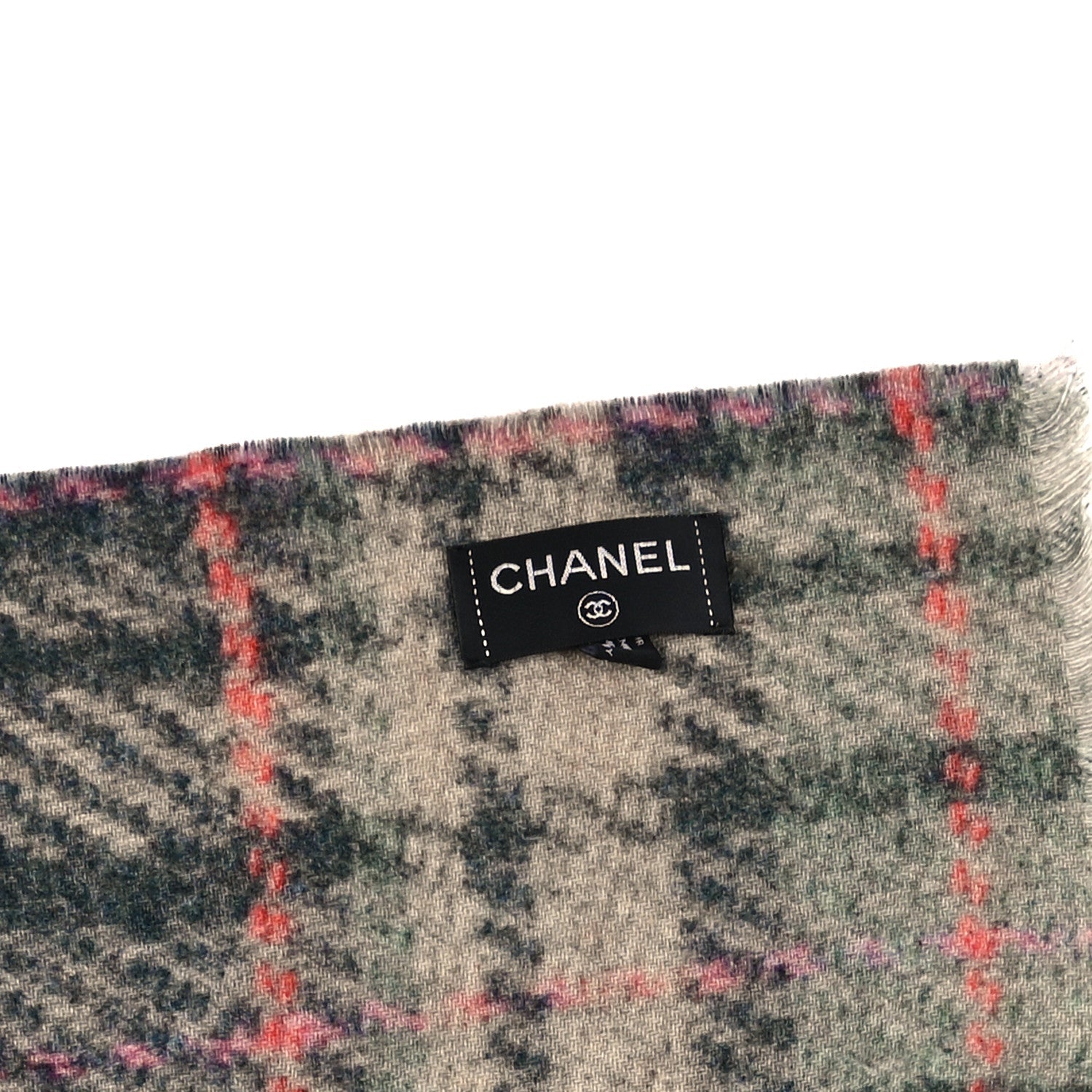 Cashmere CC Plaid Scarf Grey Multicolor