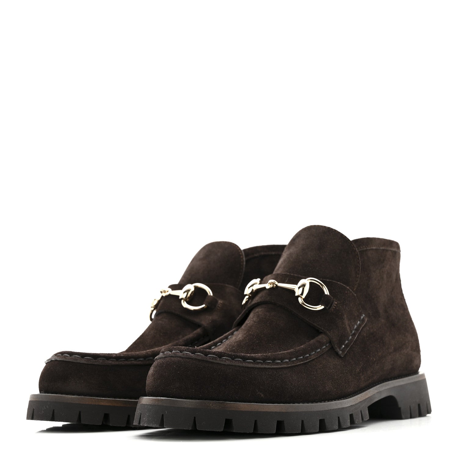 Suede Horsebit Ankle Boots 38 Dark Brown