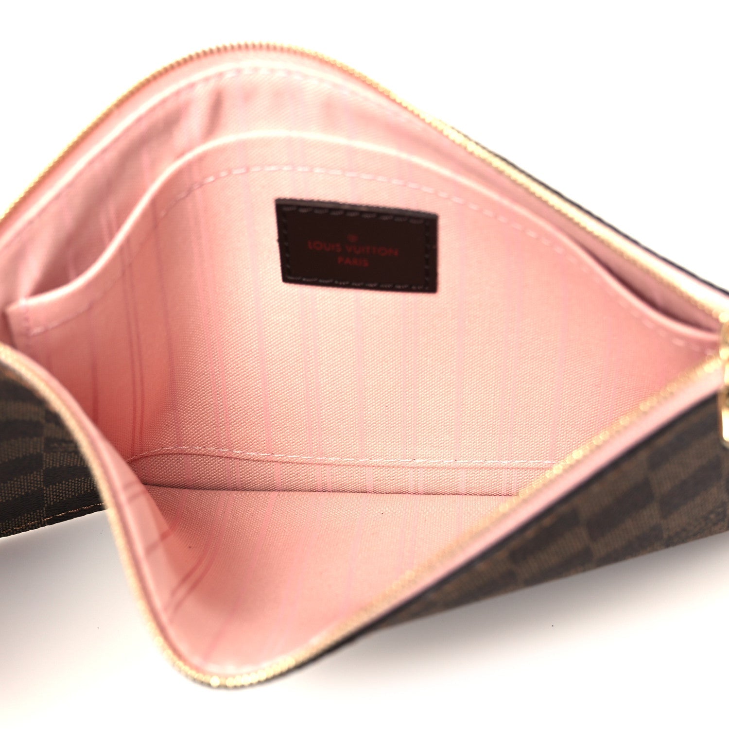 Damier Ebene Neverfull MM GM Pochette Rose Ballerine