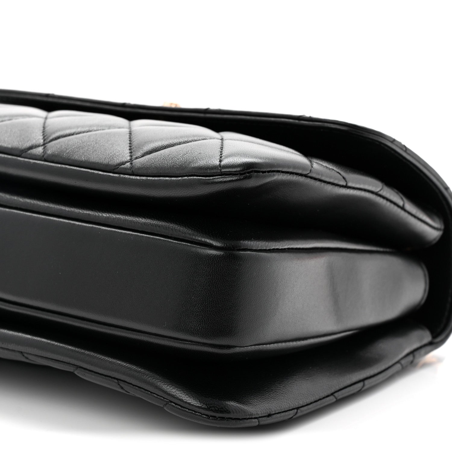Lambskin Quilted Small Trendy CC Dual Handle Flap Bag Black