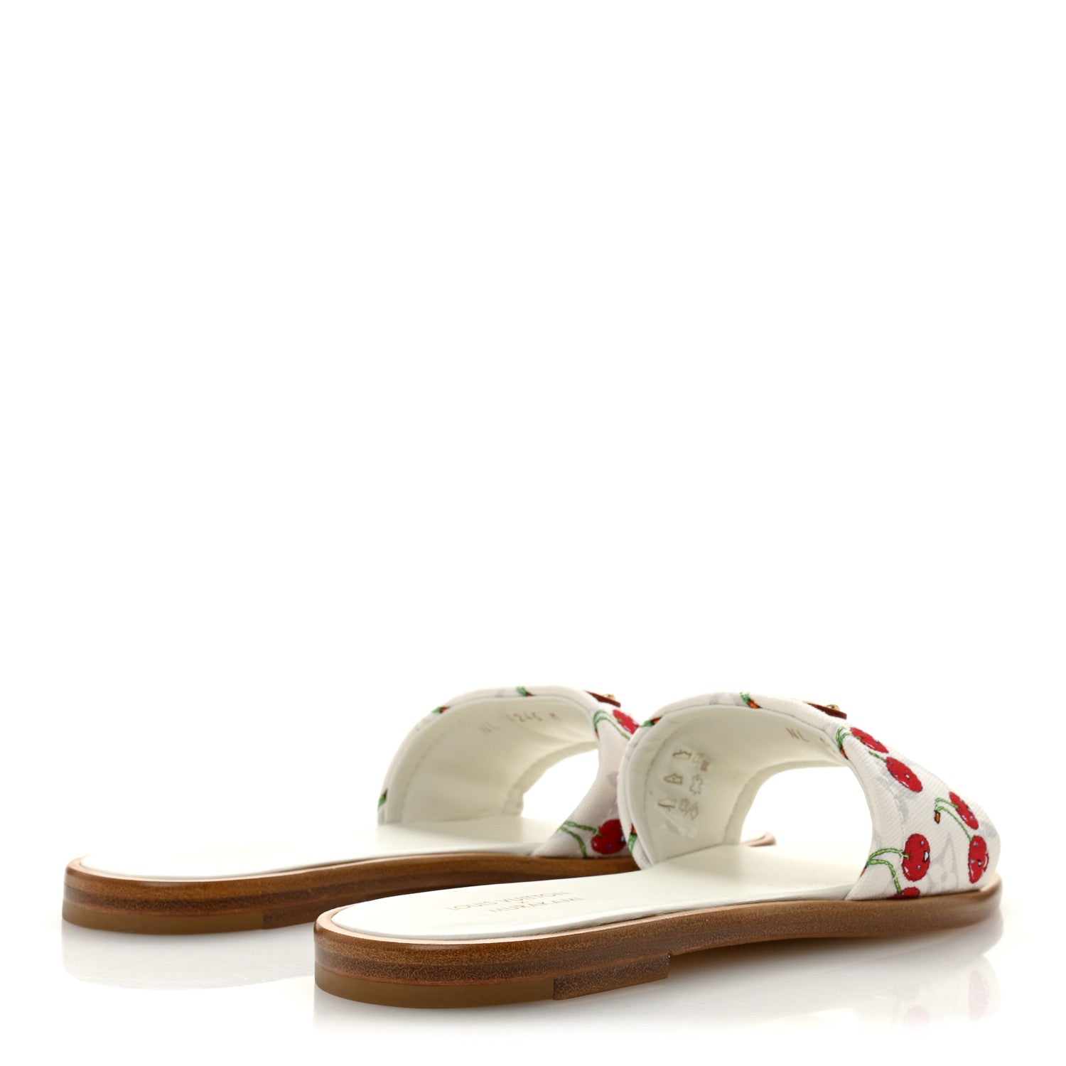 LV x TM Raffia Monogram Cerises Lily Flat Mule 36.5 White