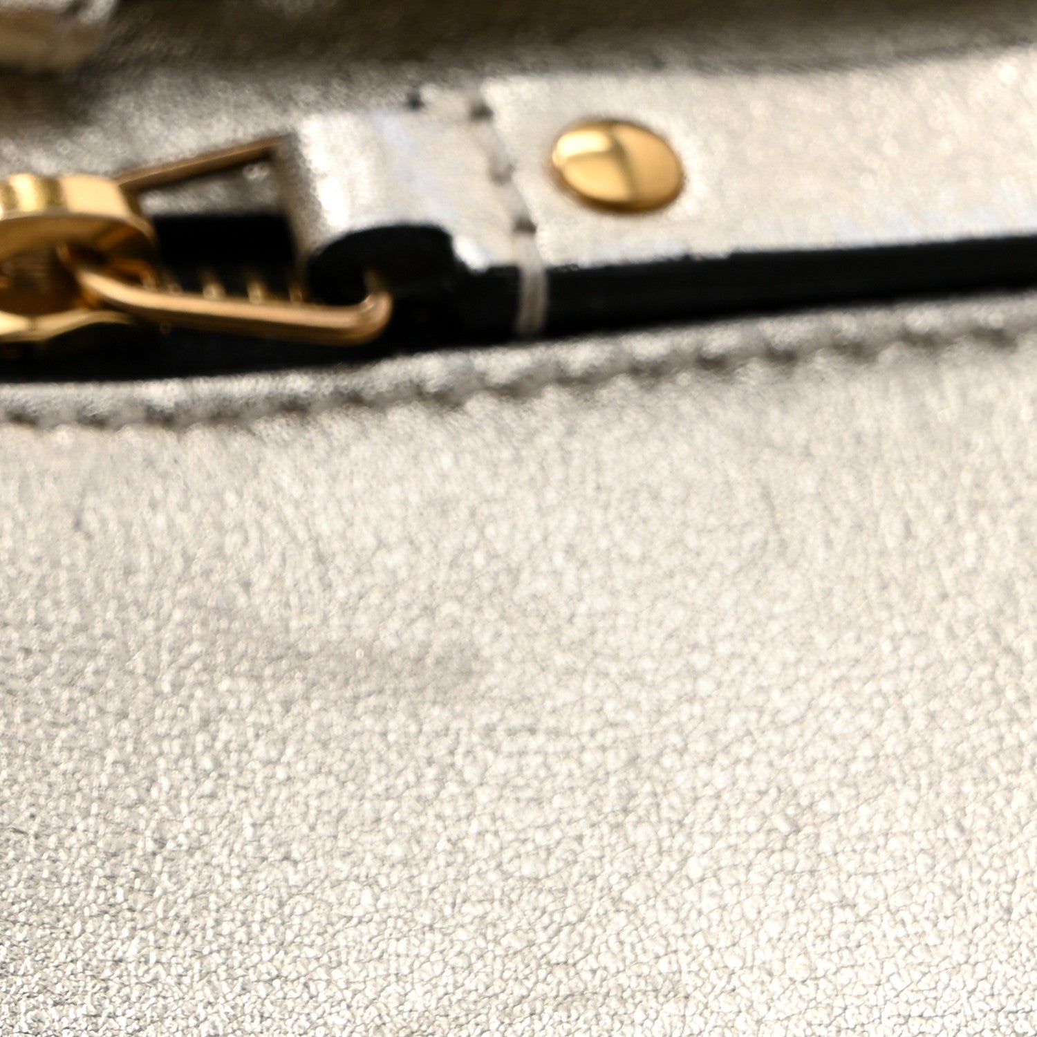 Metallic Calfskin Matelasse Monogram Lou Belt Bag Platino