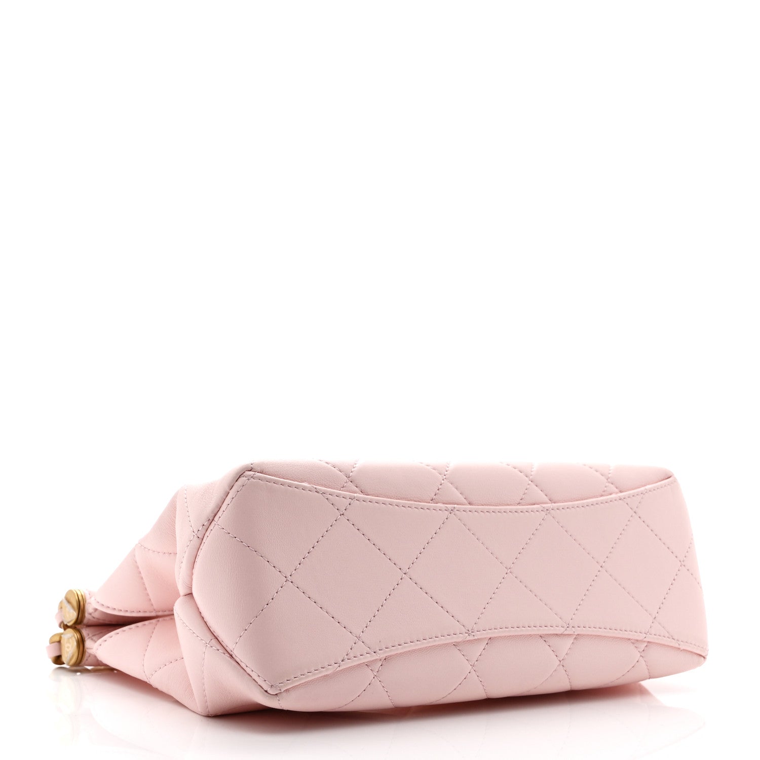 Shiny Lambskin Small Shopping Bag Light Pink