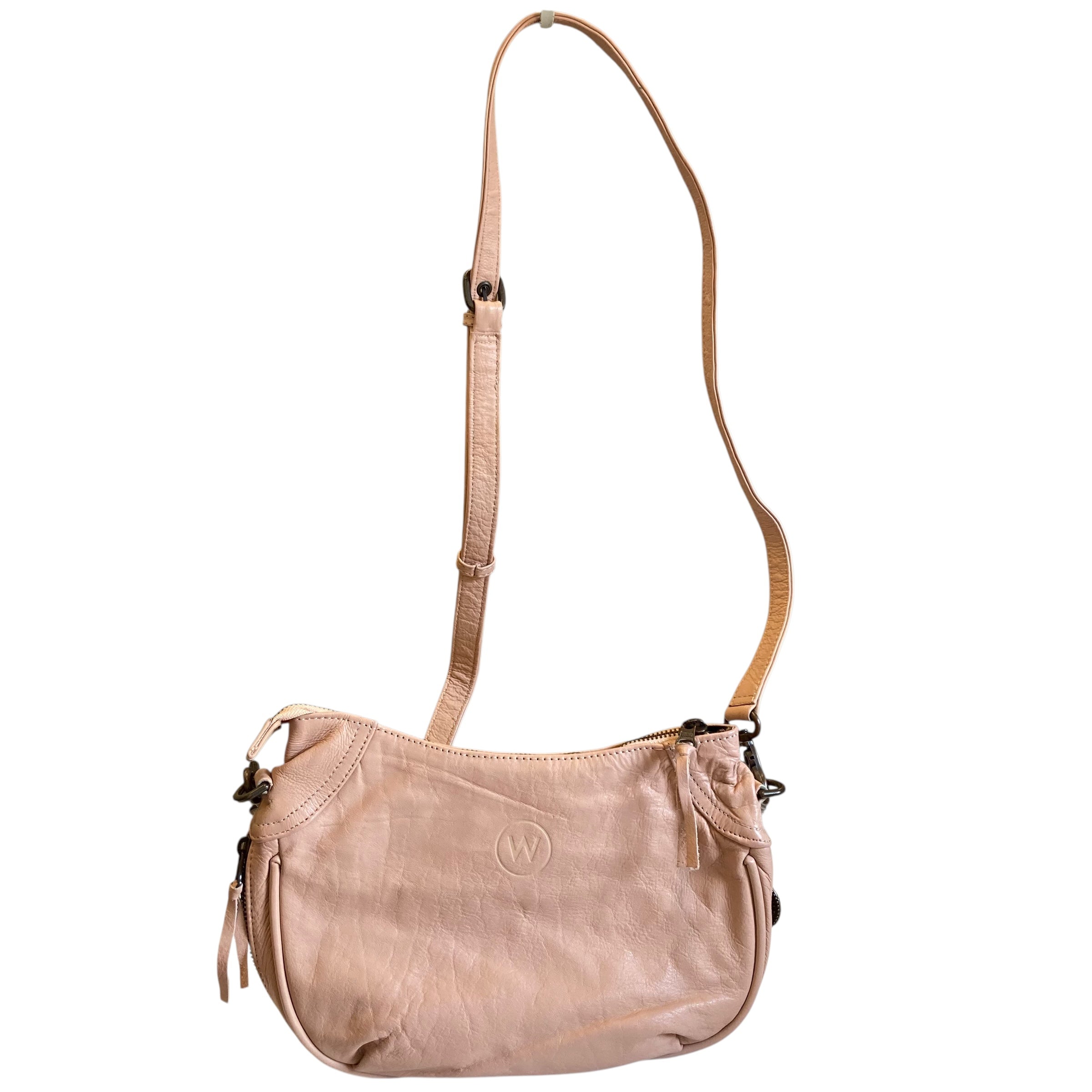 Crossbody Leather By Wanderers Travel Co. In Pink, Size:Small