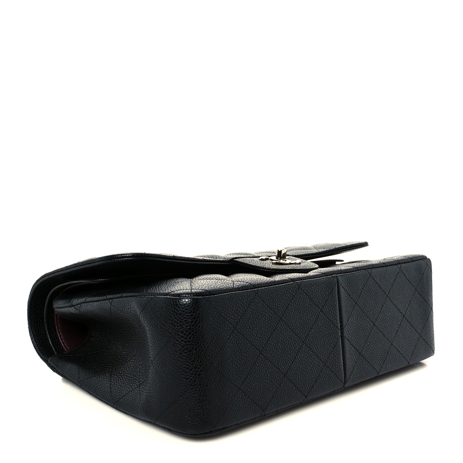 Caviar Quilted Jumbo Double Flap Black