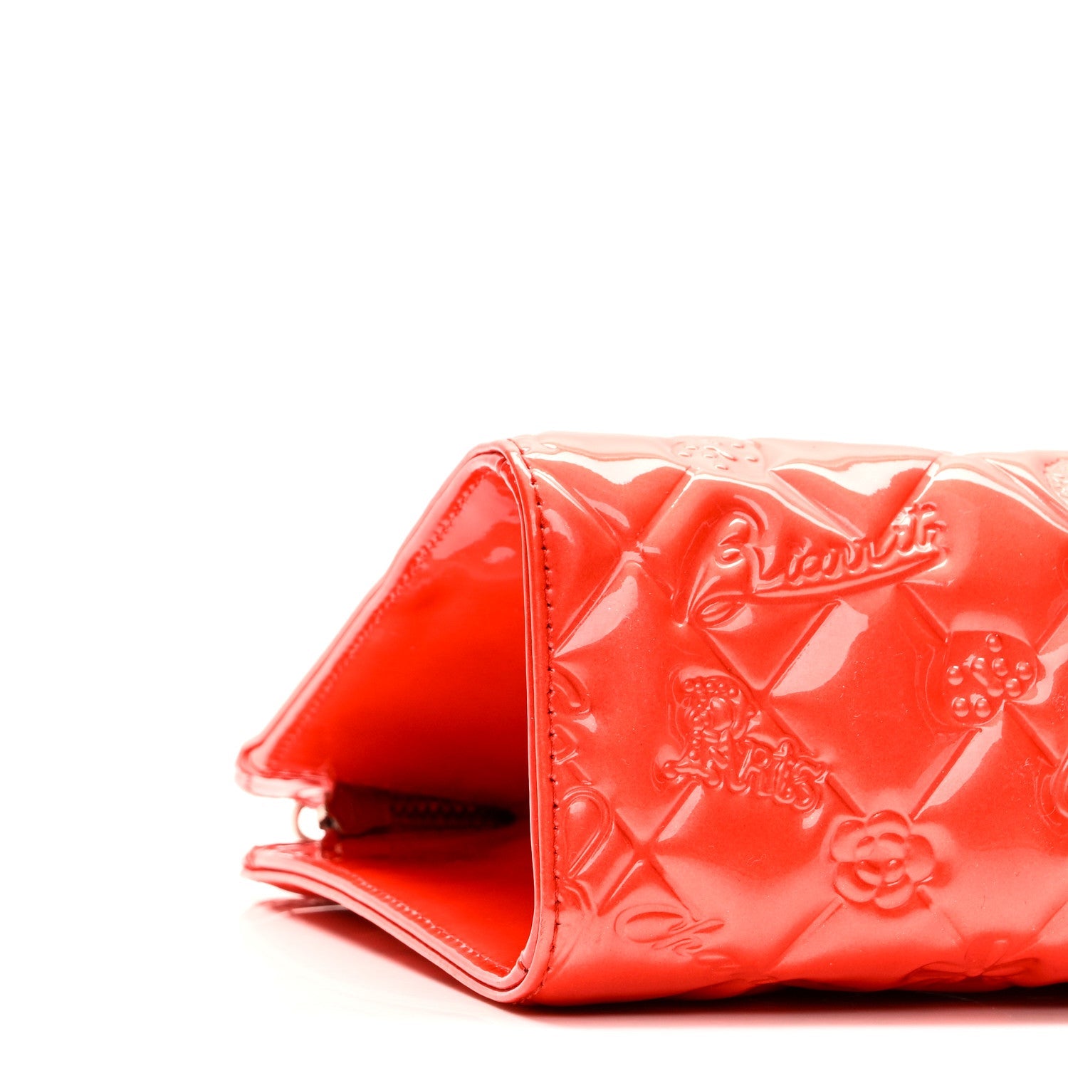 Patent Calfskin Lucky Symbols Pochette Coral