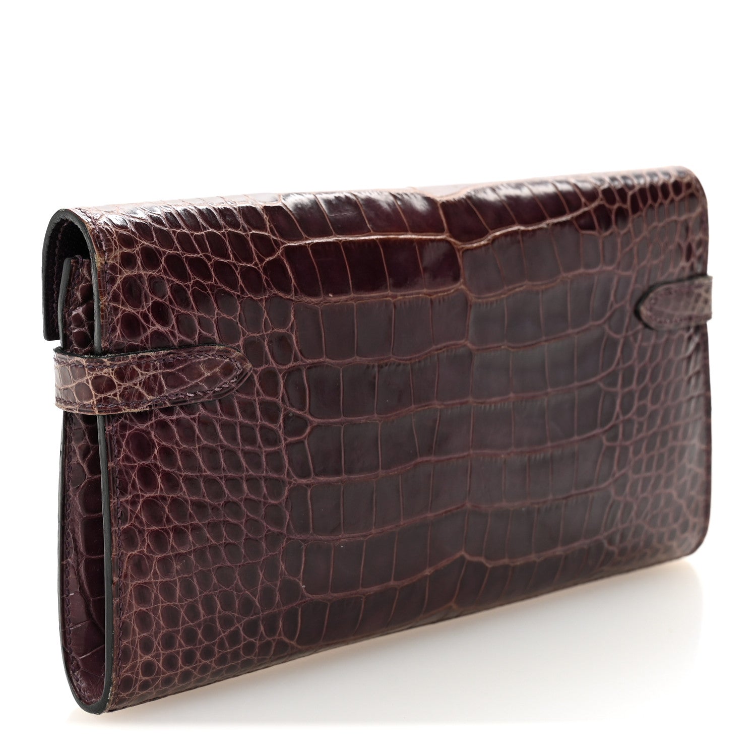 Shiny Alligator Kelly Longue Wallet Amethyst