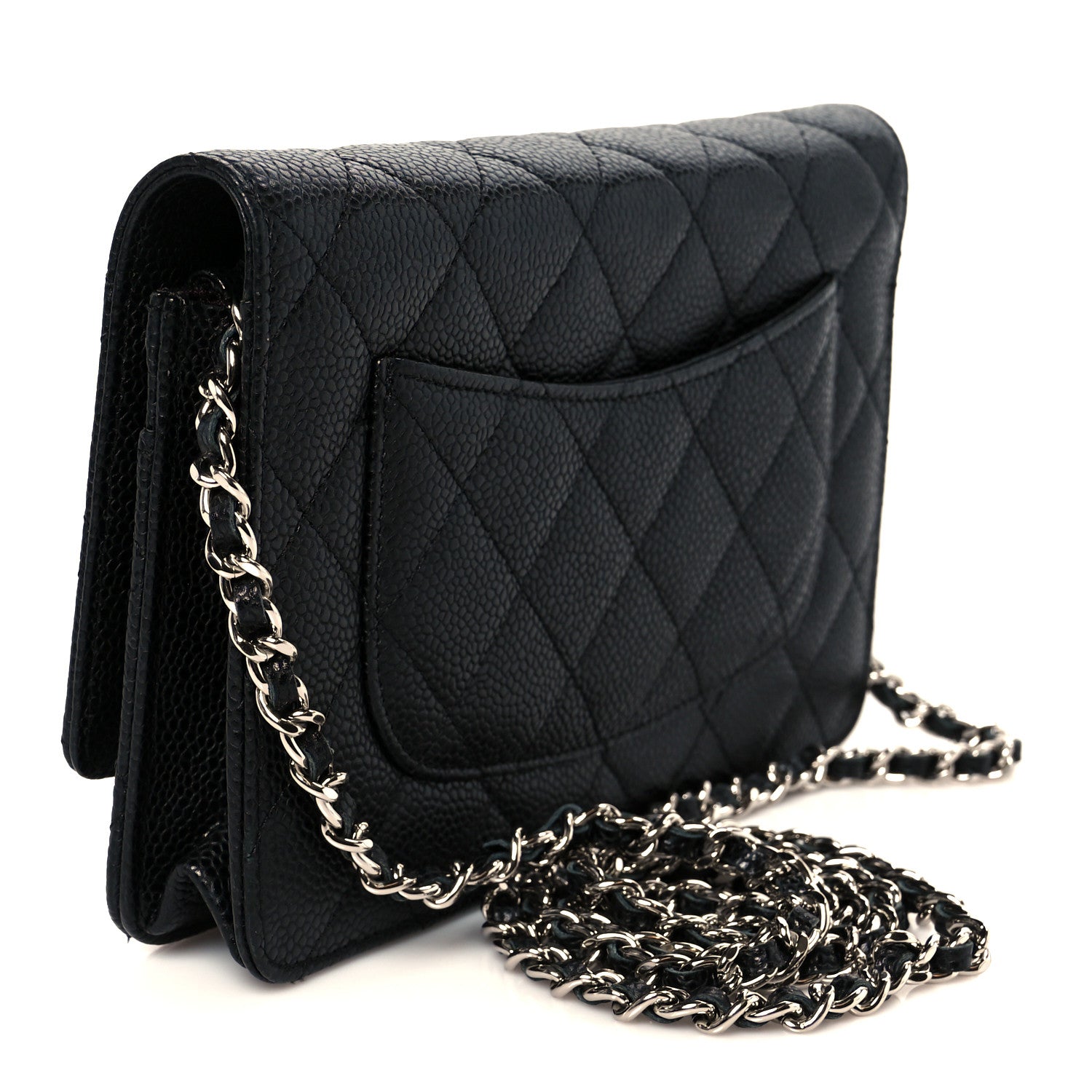 Caviar Quilted Wallet On Chain WOC Black